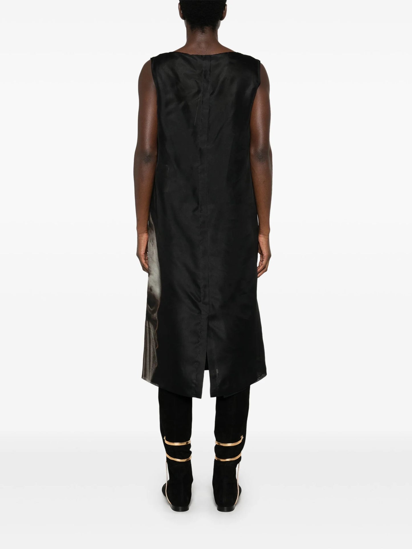 Roman statue-print midi dress