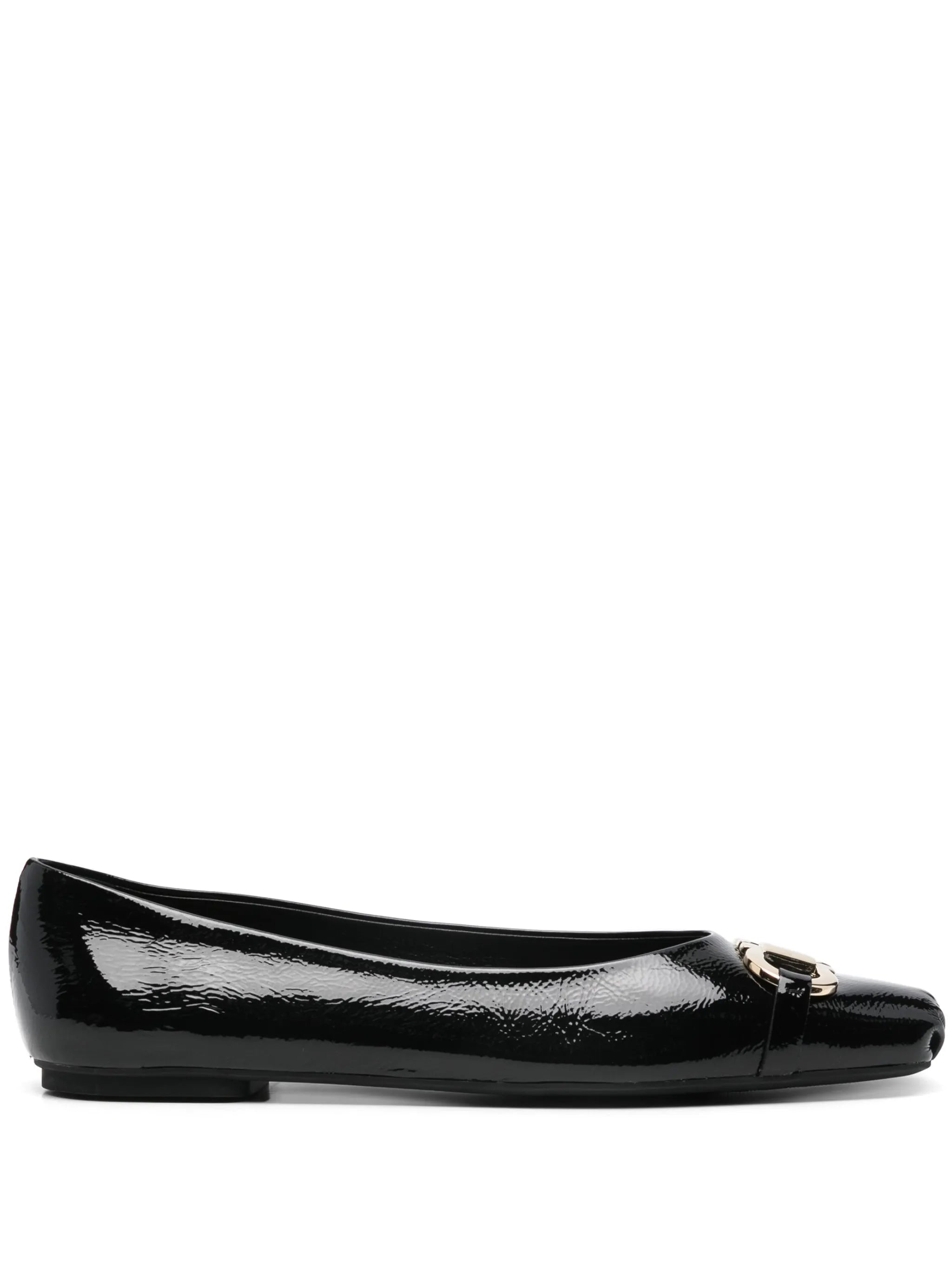 Gancini-buckle ballerina shoes