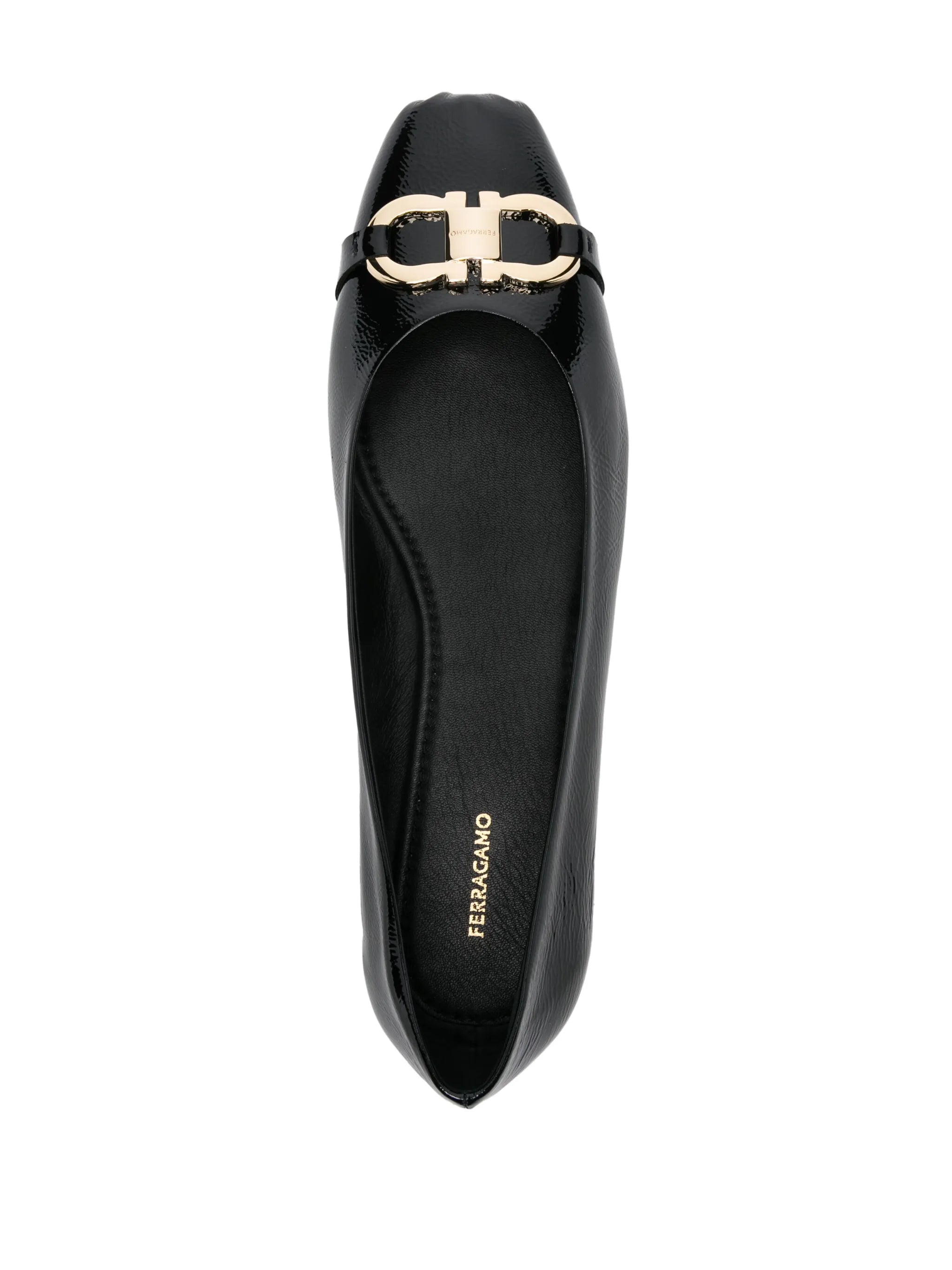 Gancini-buckle ballerina shoes