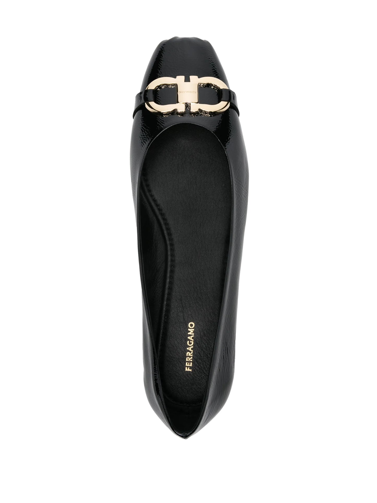 Gancini-buckle ballerina shoes