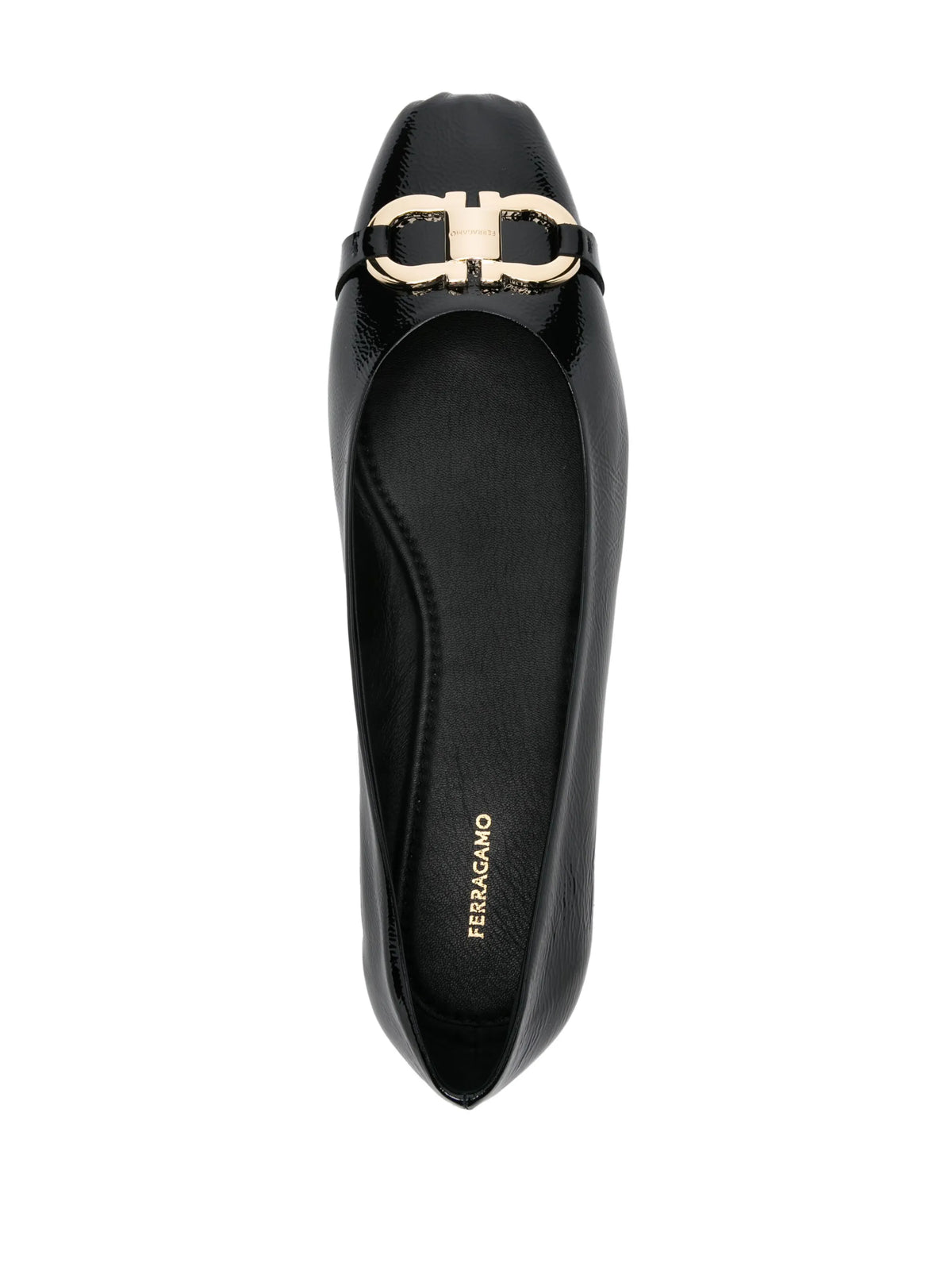 Gancini-buckle ballerina shoes