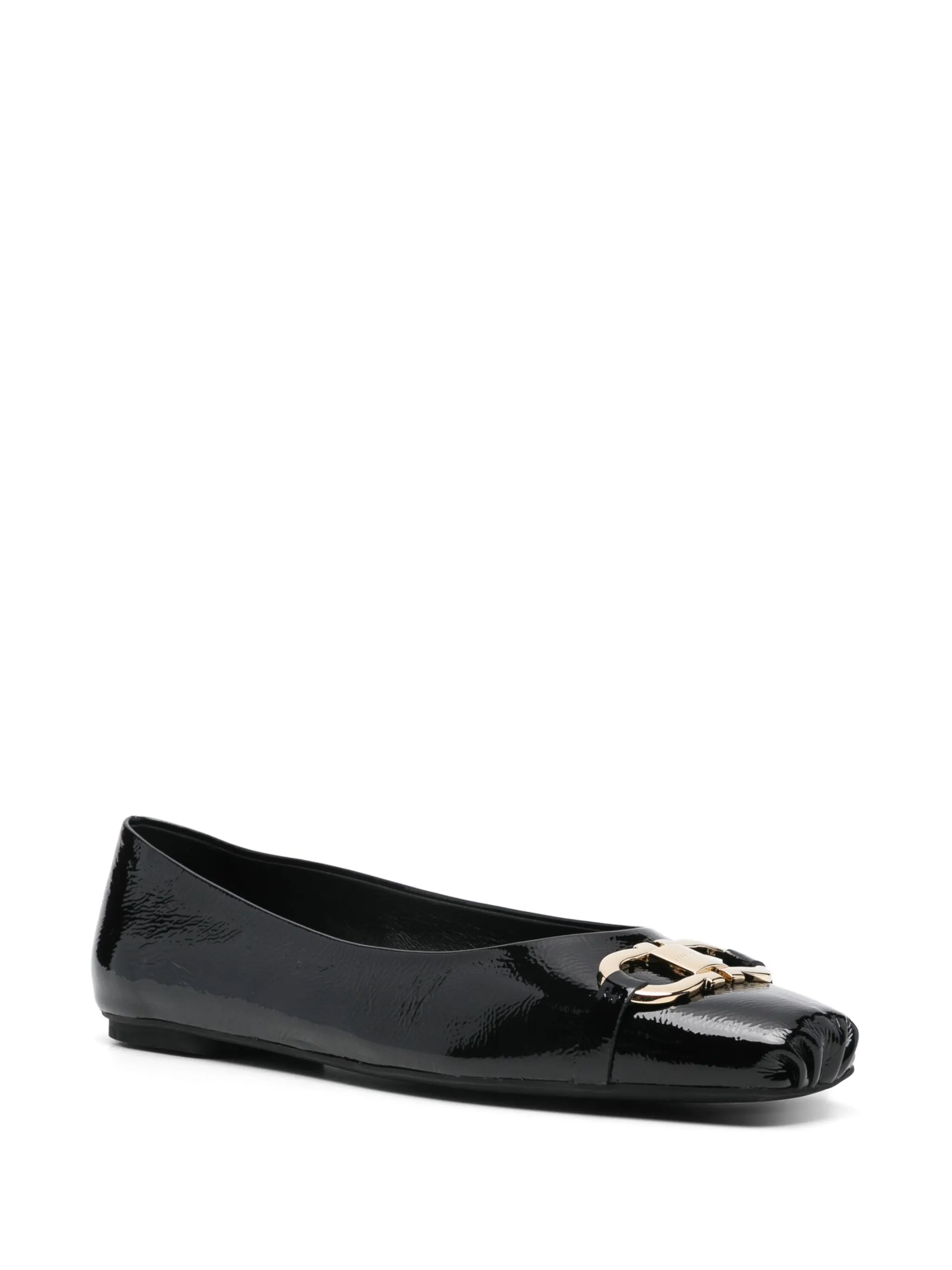 Gancini-buckle ballerina shoes