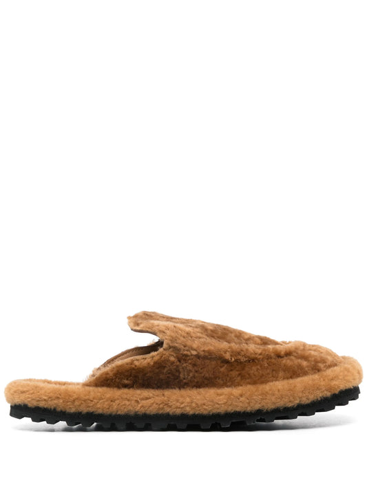 faux-fur slippers