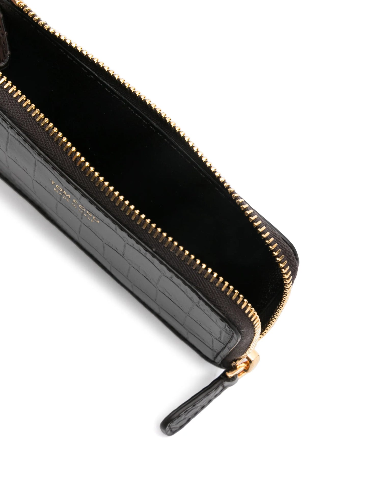 logo-stamp leather card holder