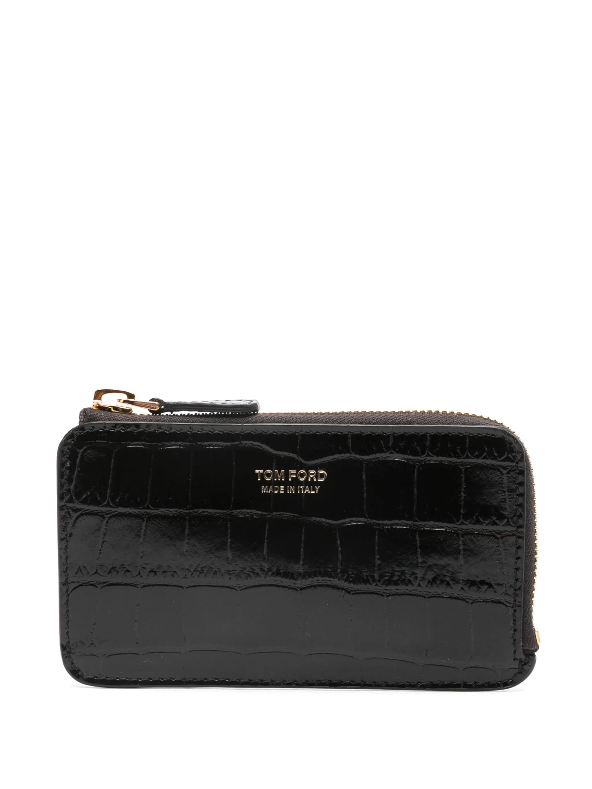 logo-stamp leather card holder