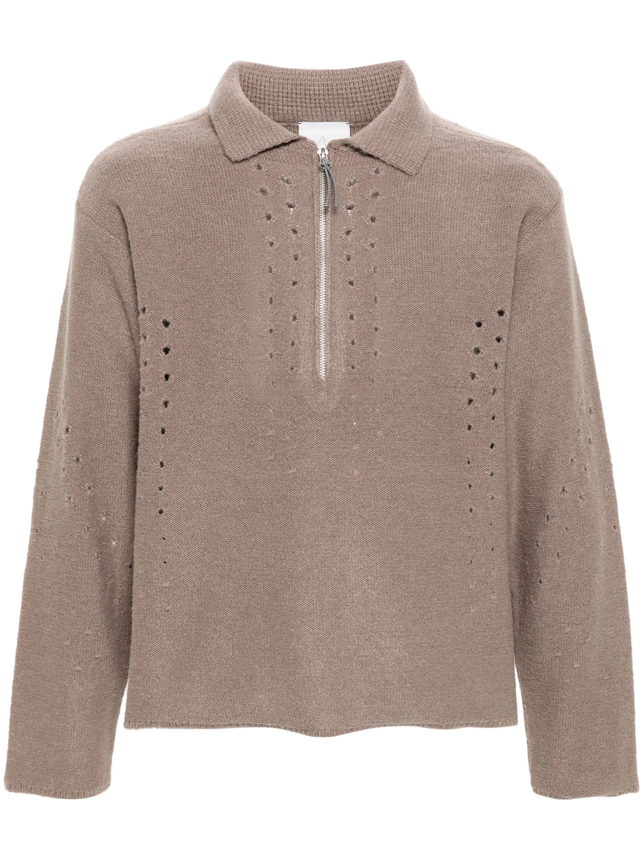 perforated-detail sweater