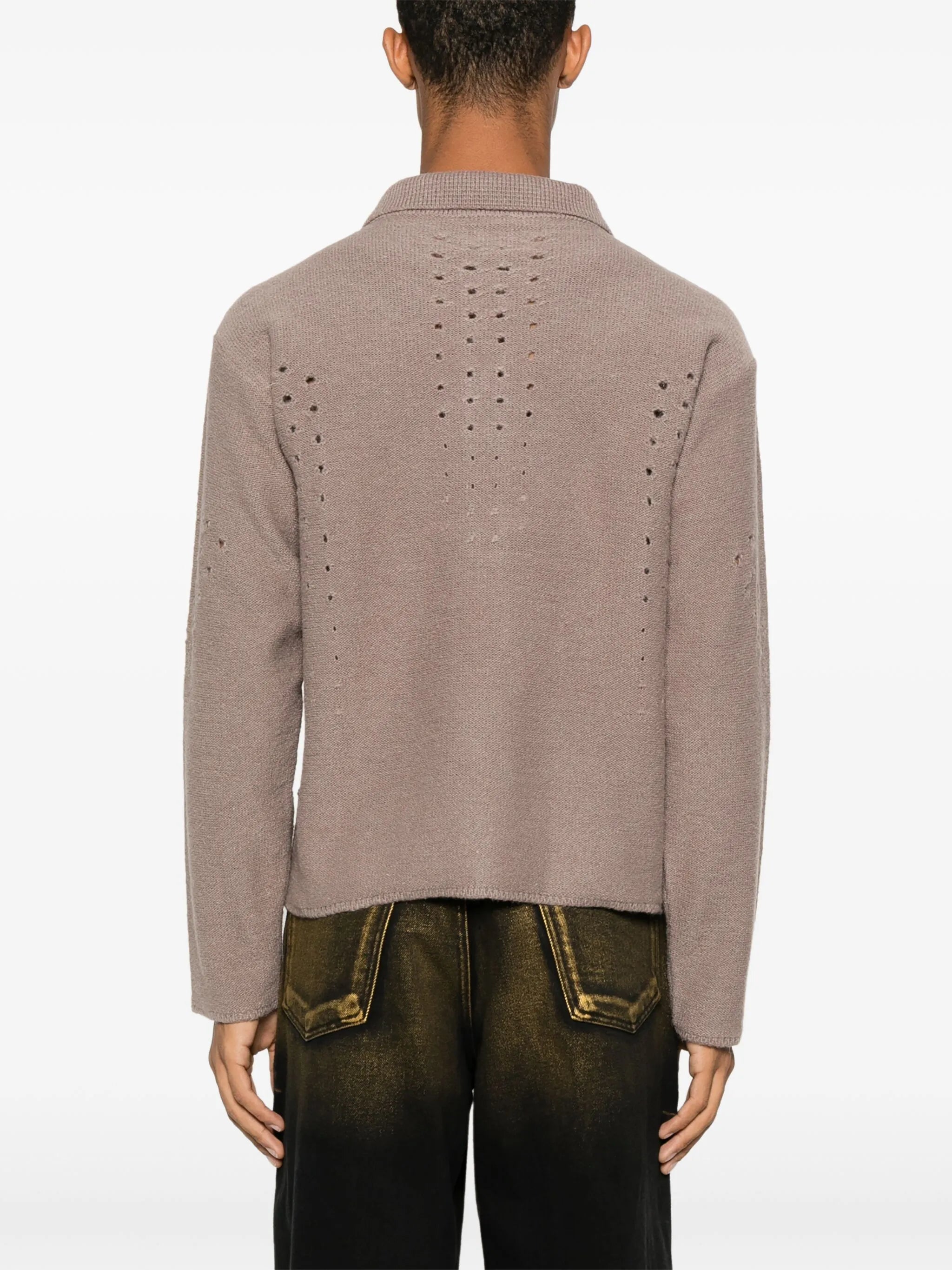 perforated-detail sweater