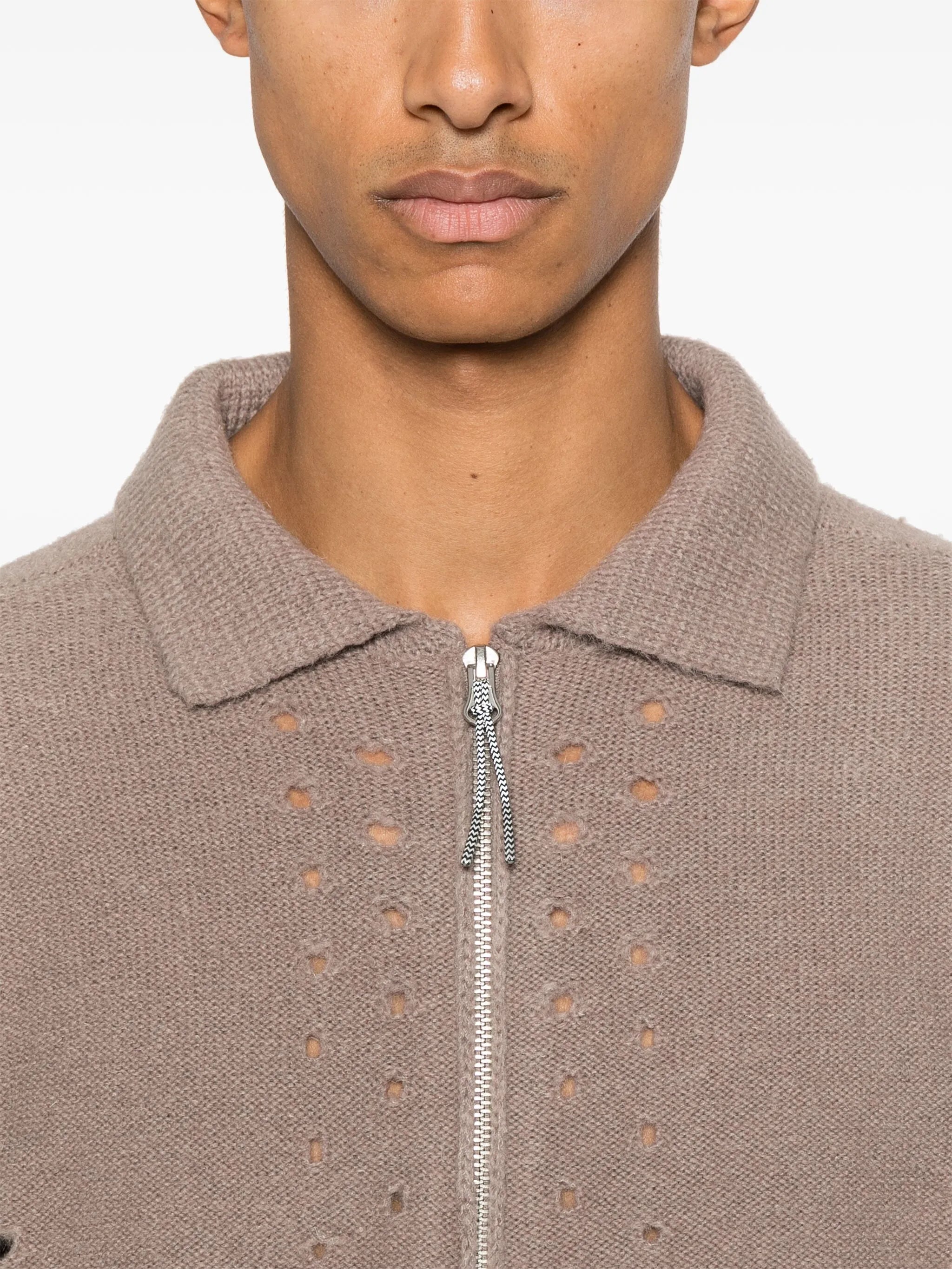 perforated-detail sweater
