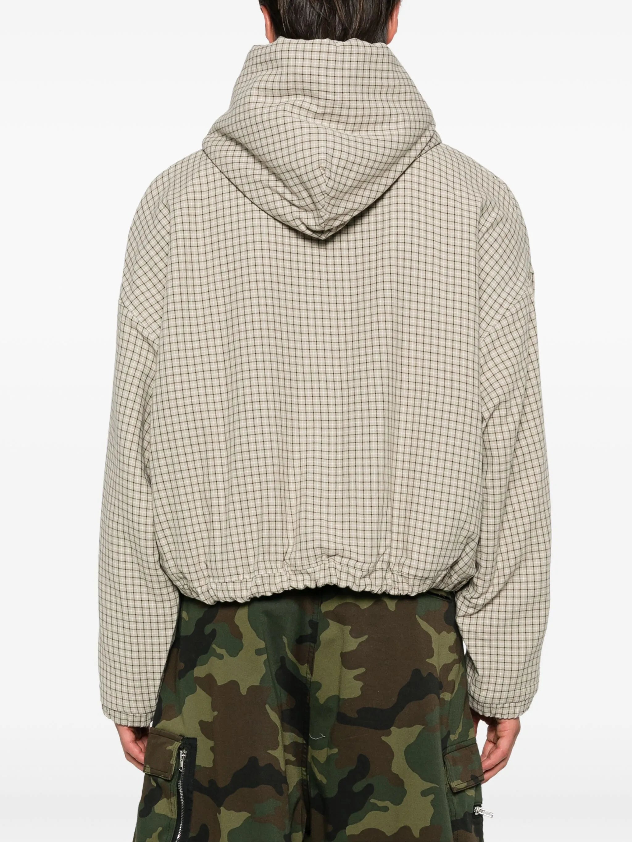 plaid hooded jacket