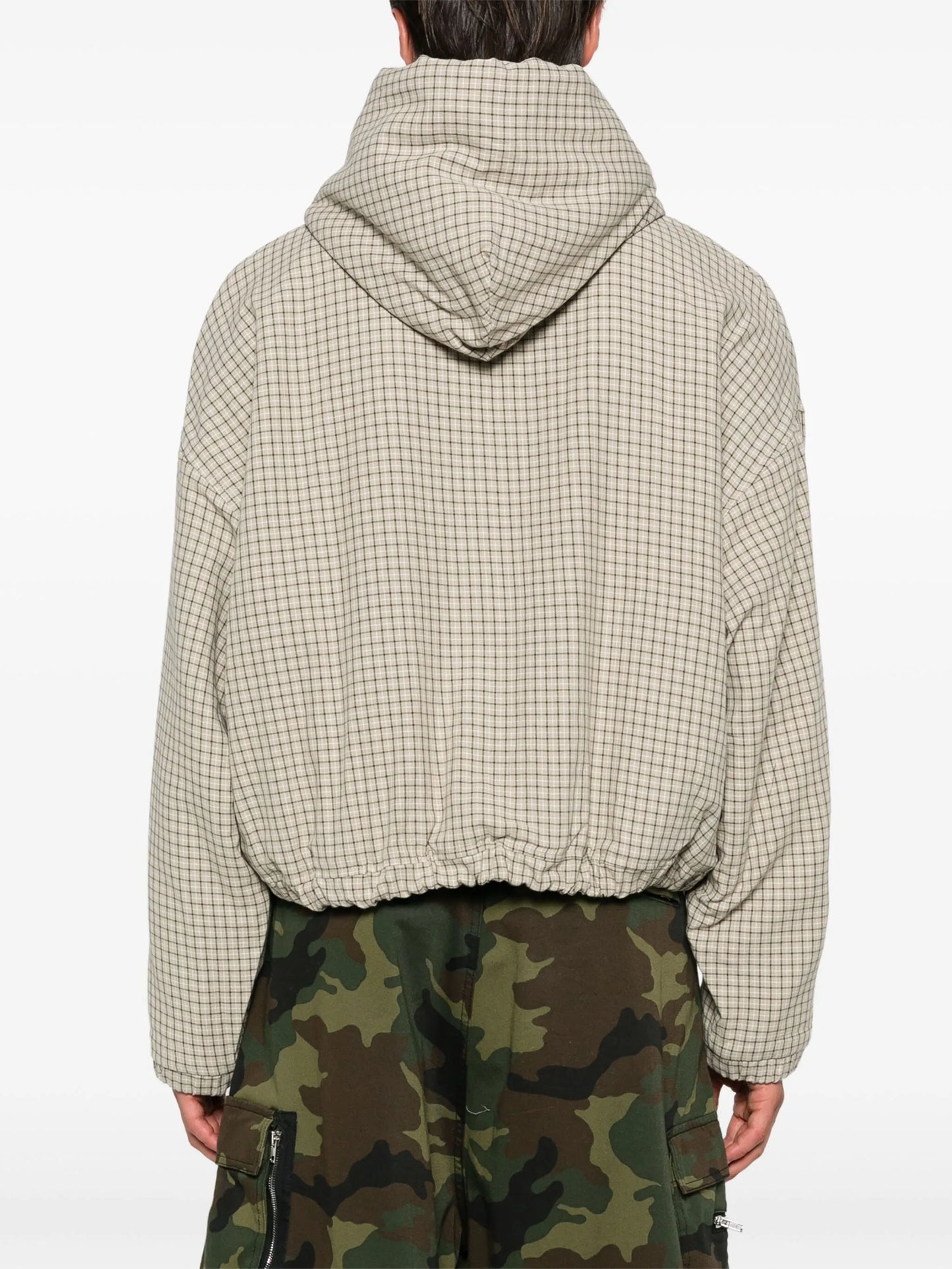 plaid hooded jacket