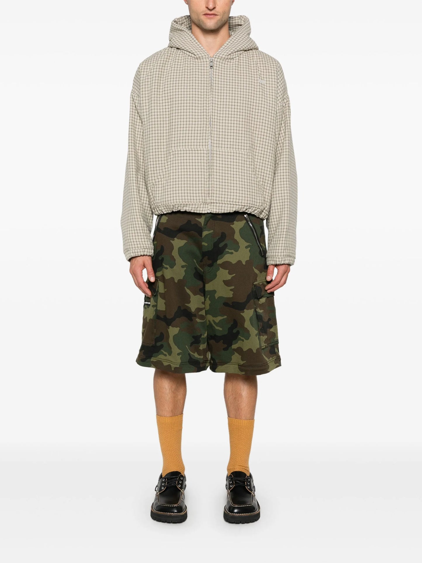 plaid hooded jacket