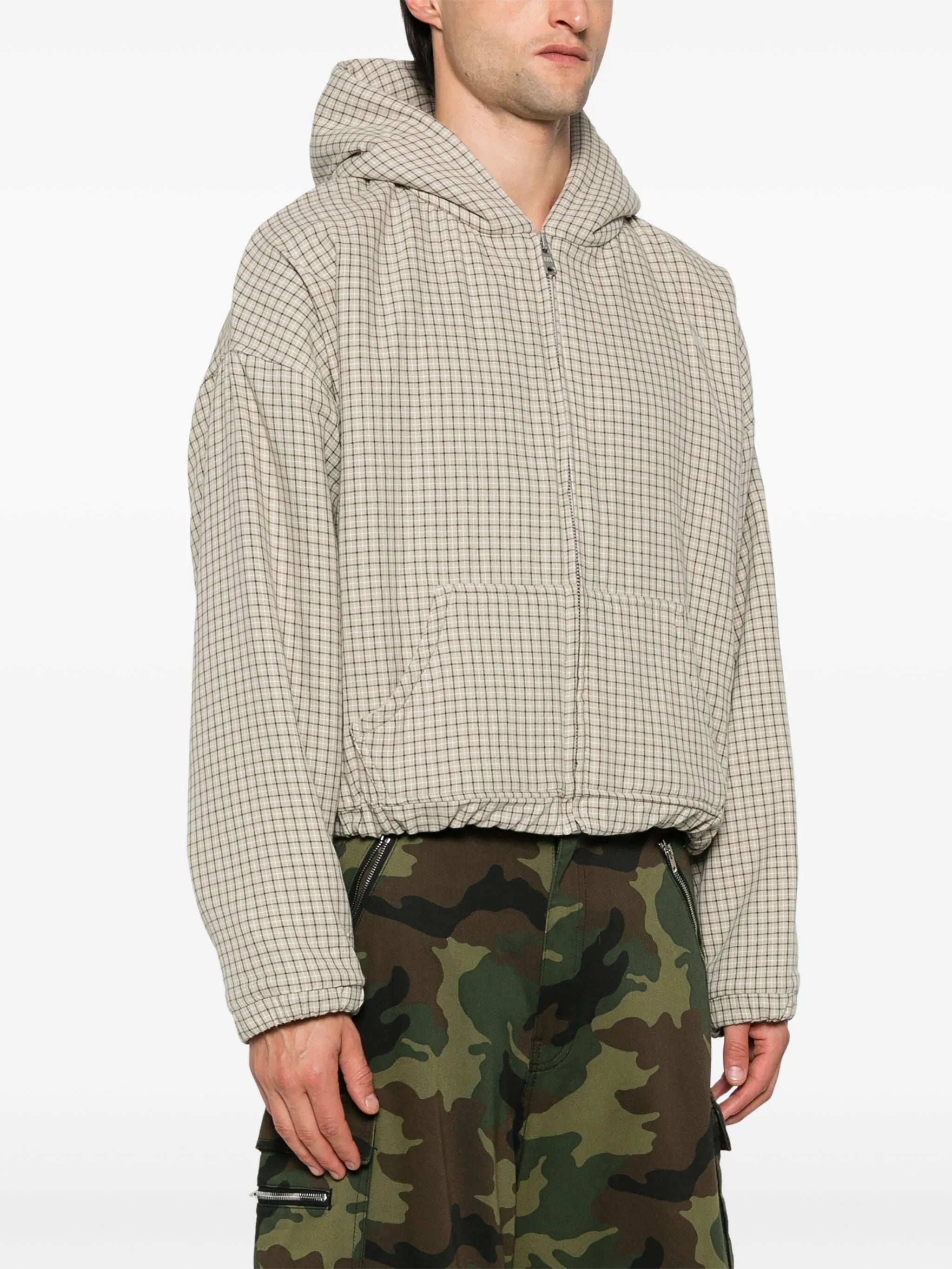 plaid hooded jacket