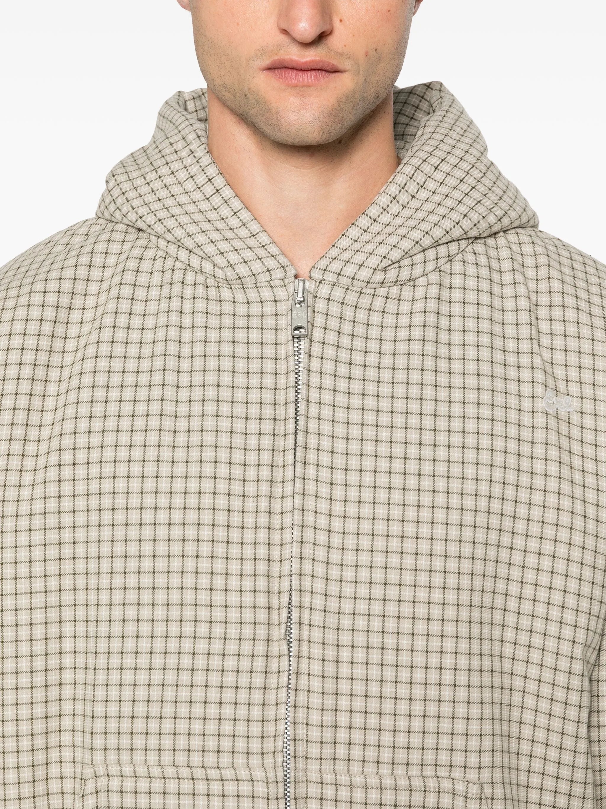 plaid hooded jacket