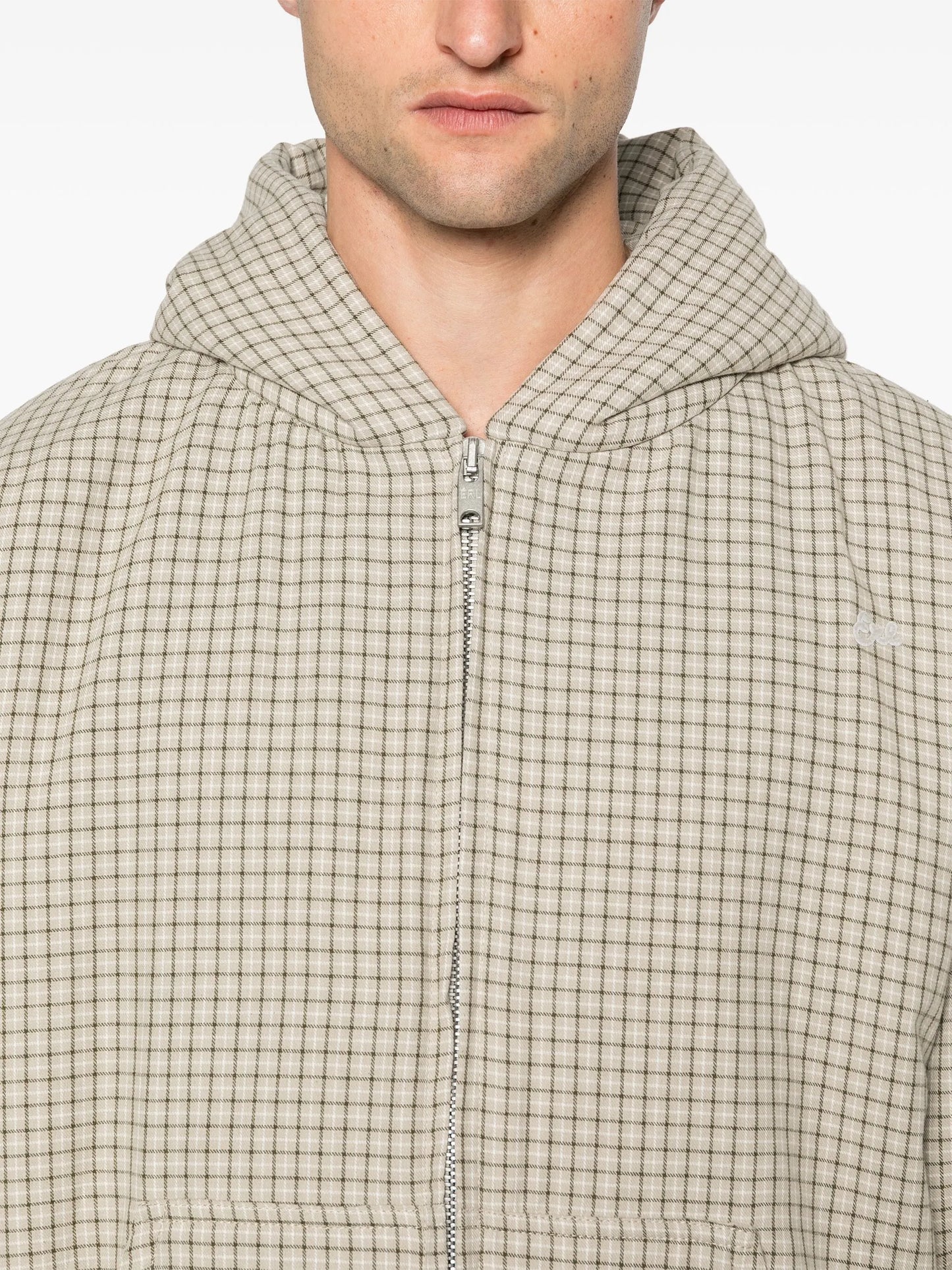 plaid hooded jacket
