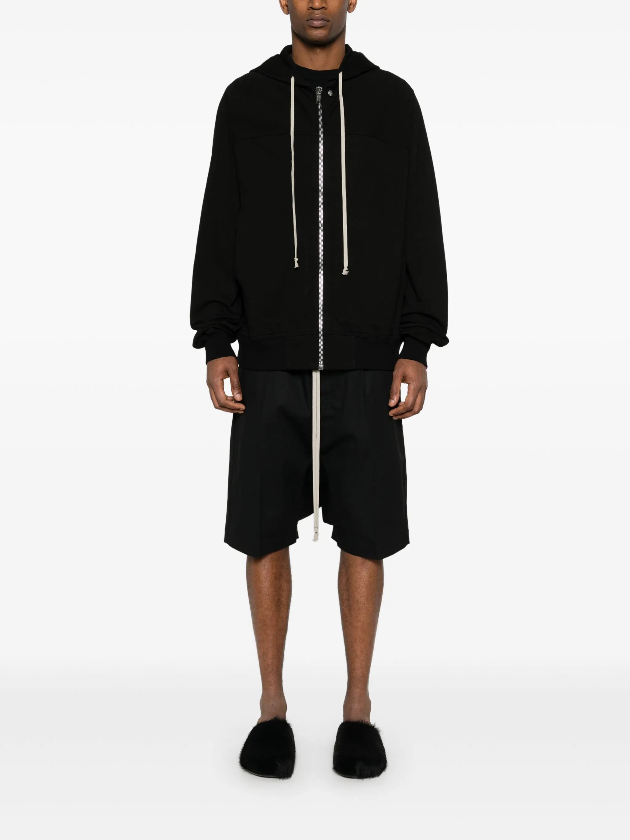 zip-up cotton hoodie