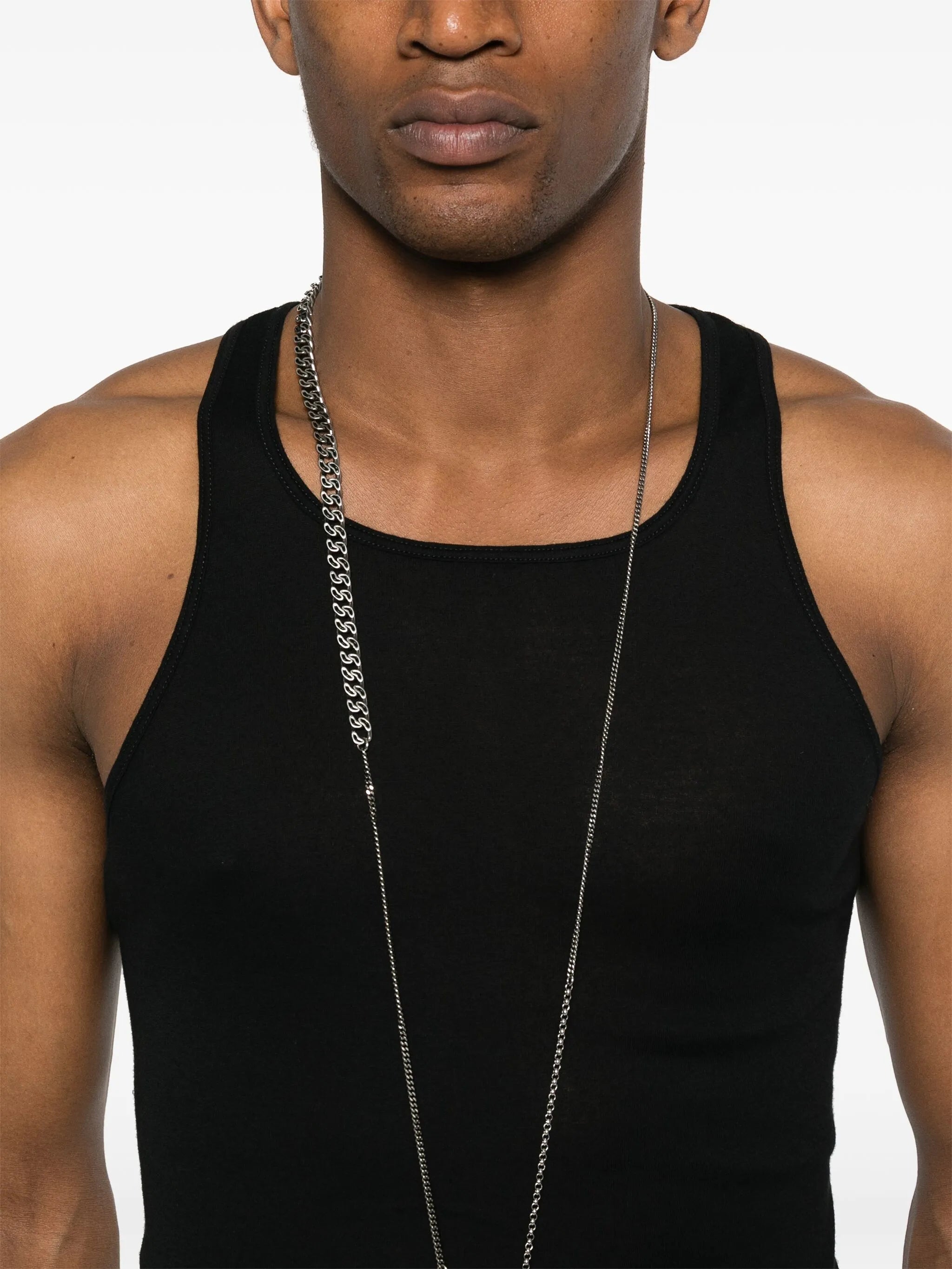 seam-detail cotton tank top