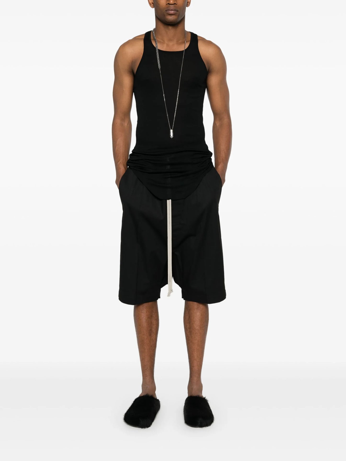seam-detail cotton tank top