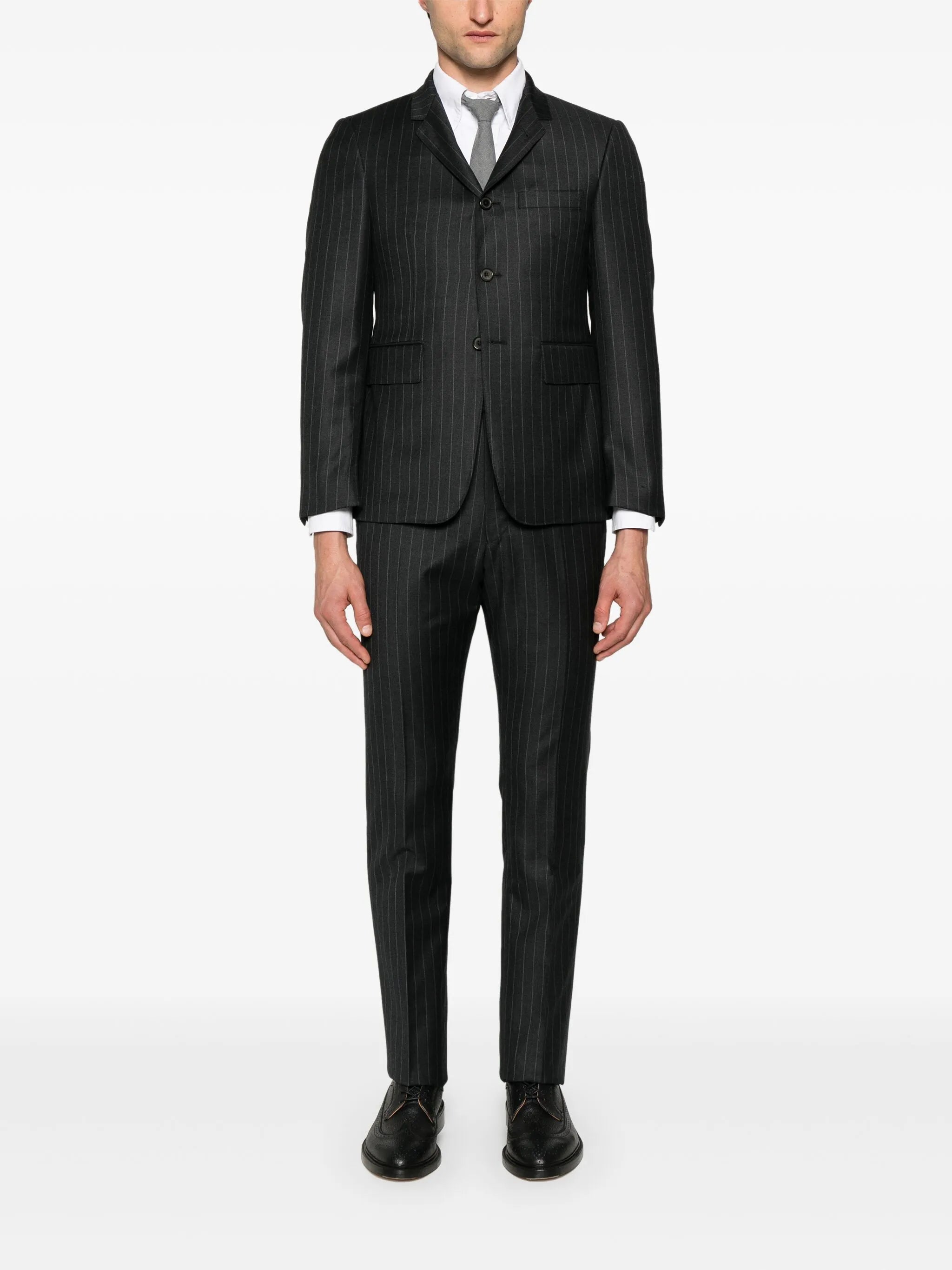 pinstripe wool blazer