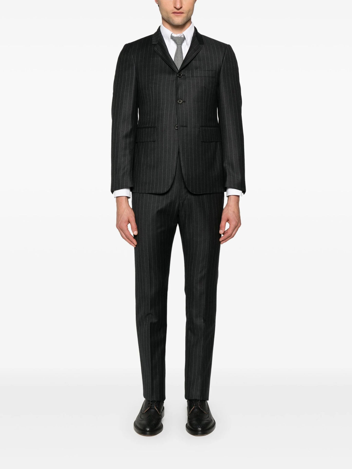 pinstripe wool blazer