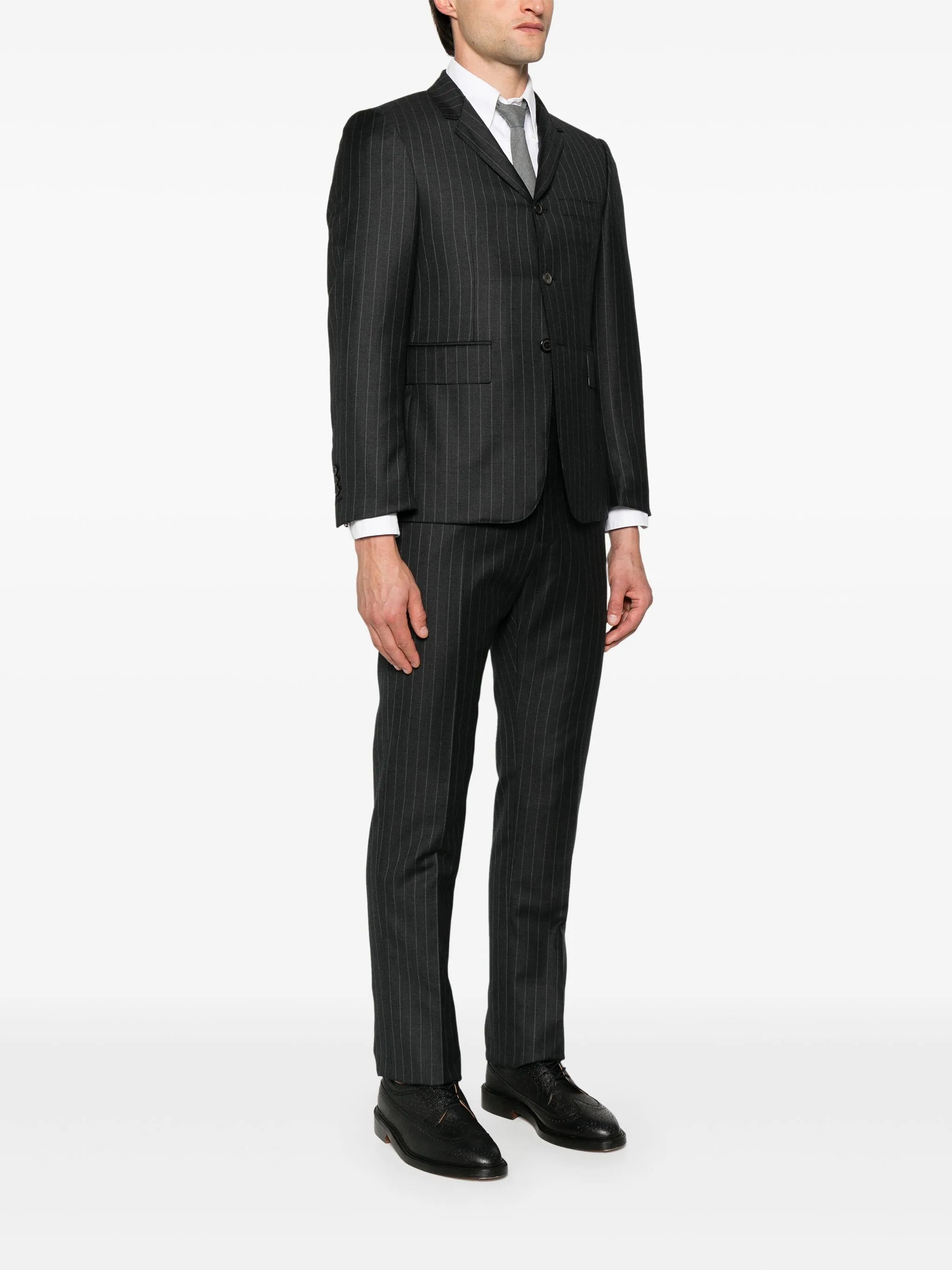 pinstripe wool blazer