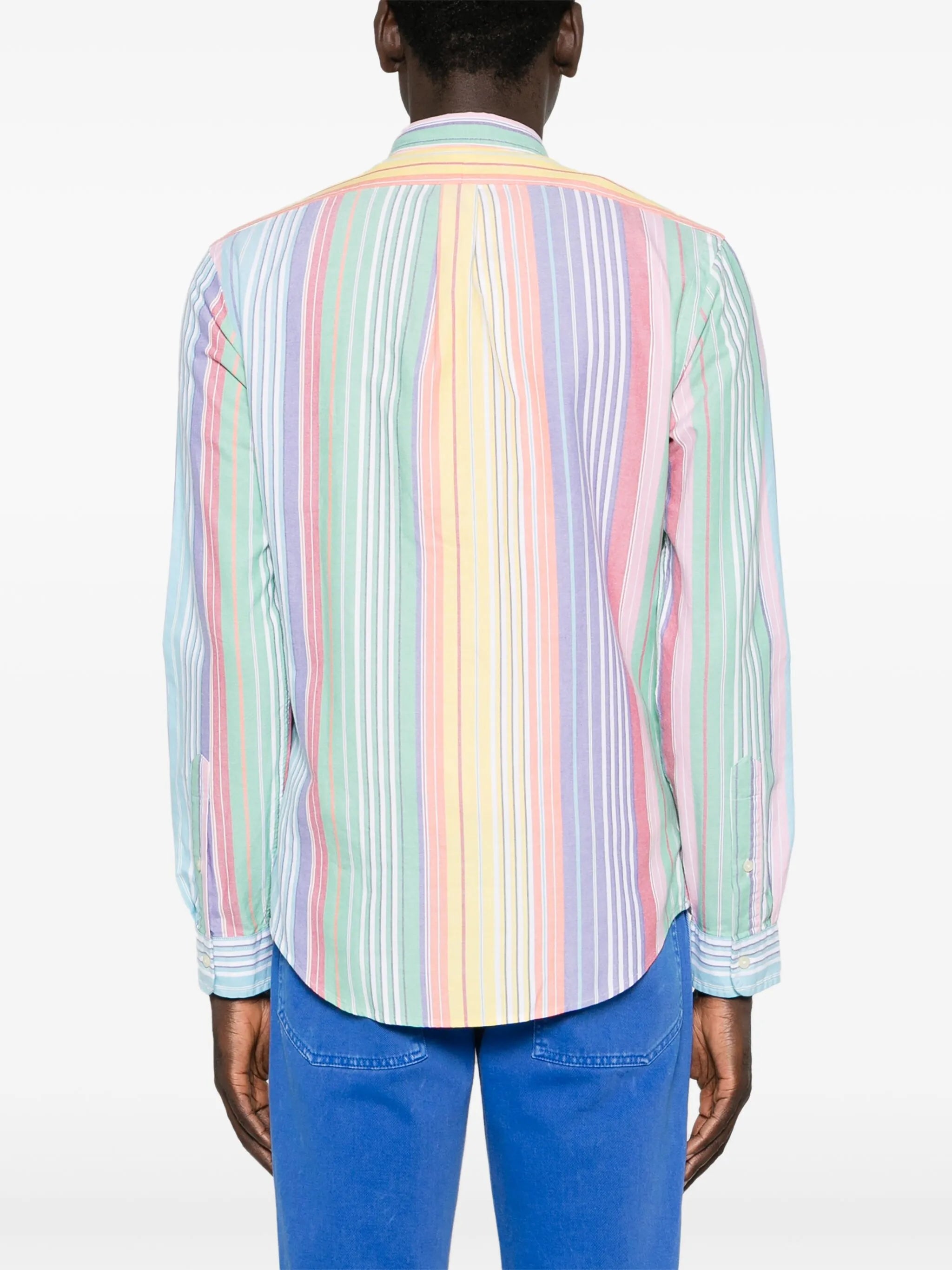 Polo Pony-embroidered striped shirt