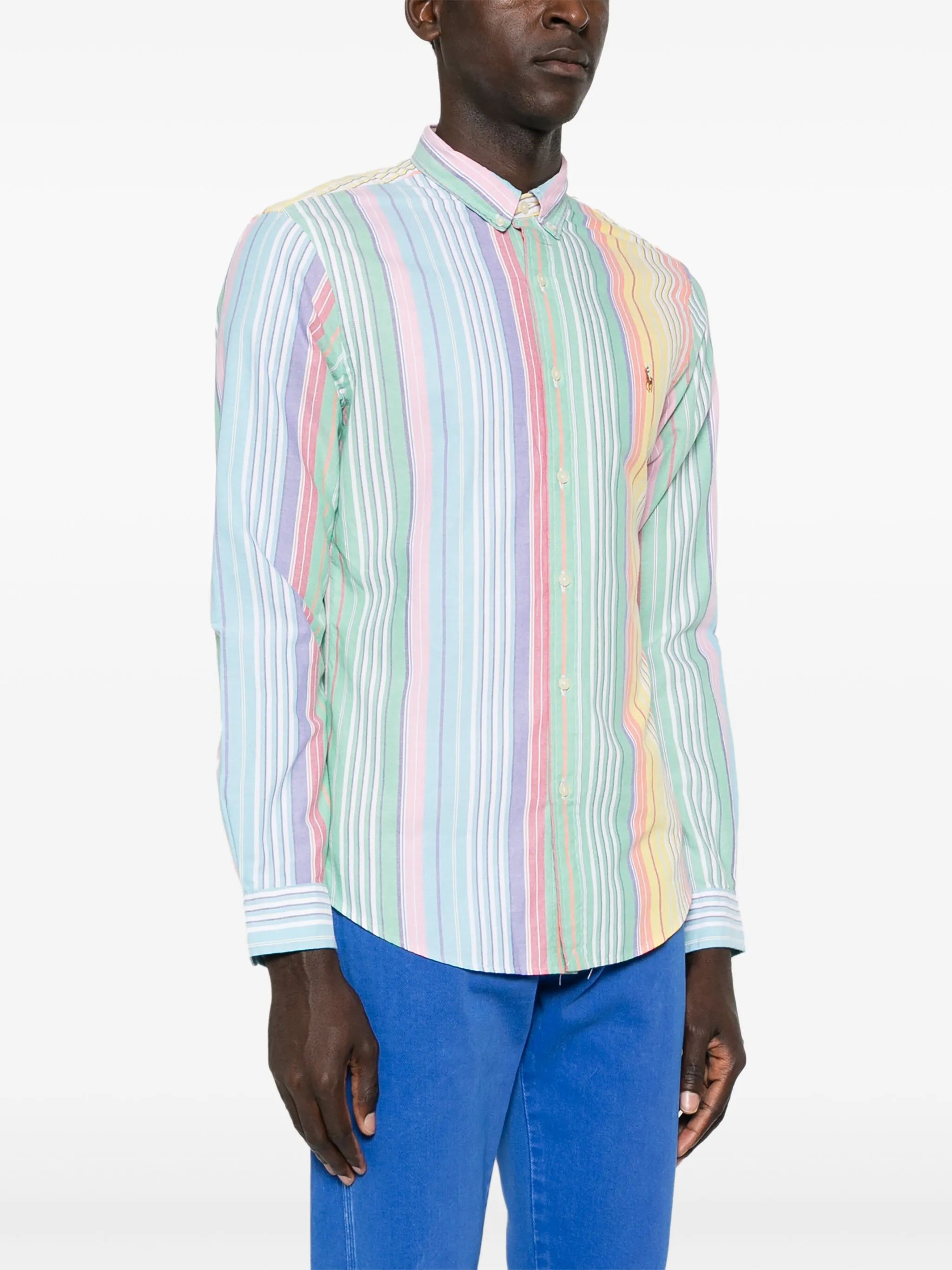 Polo Pony-embroidered striped shirt