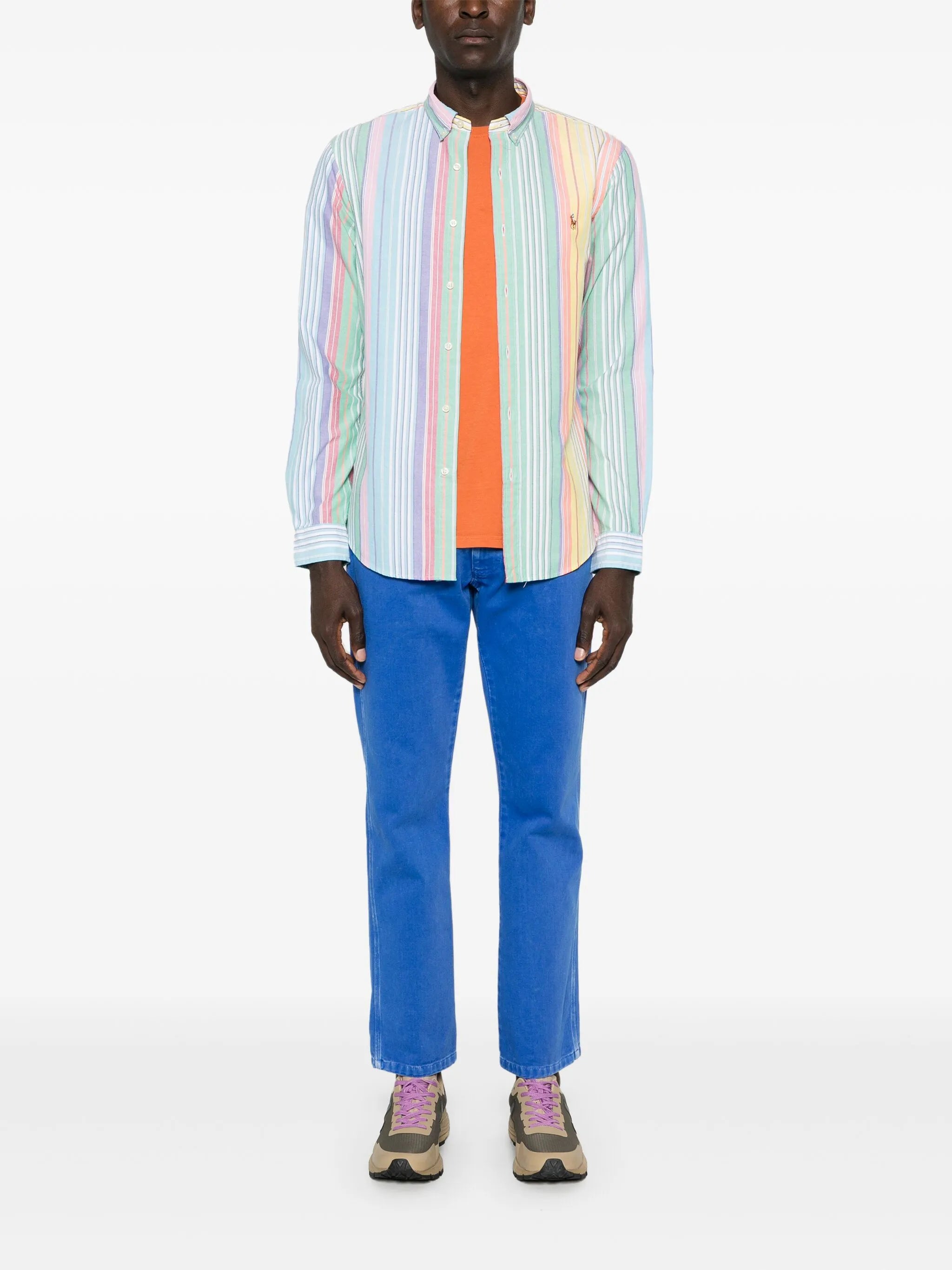 Polo Pony-embroidered striped shirt
