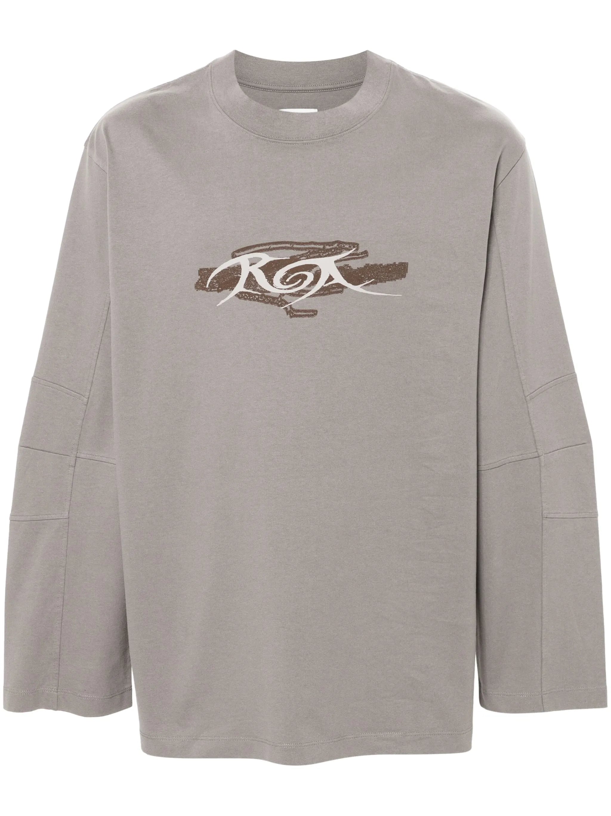 long-sleeve graphic-print T-shirt