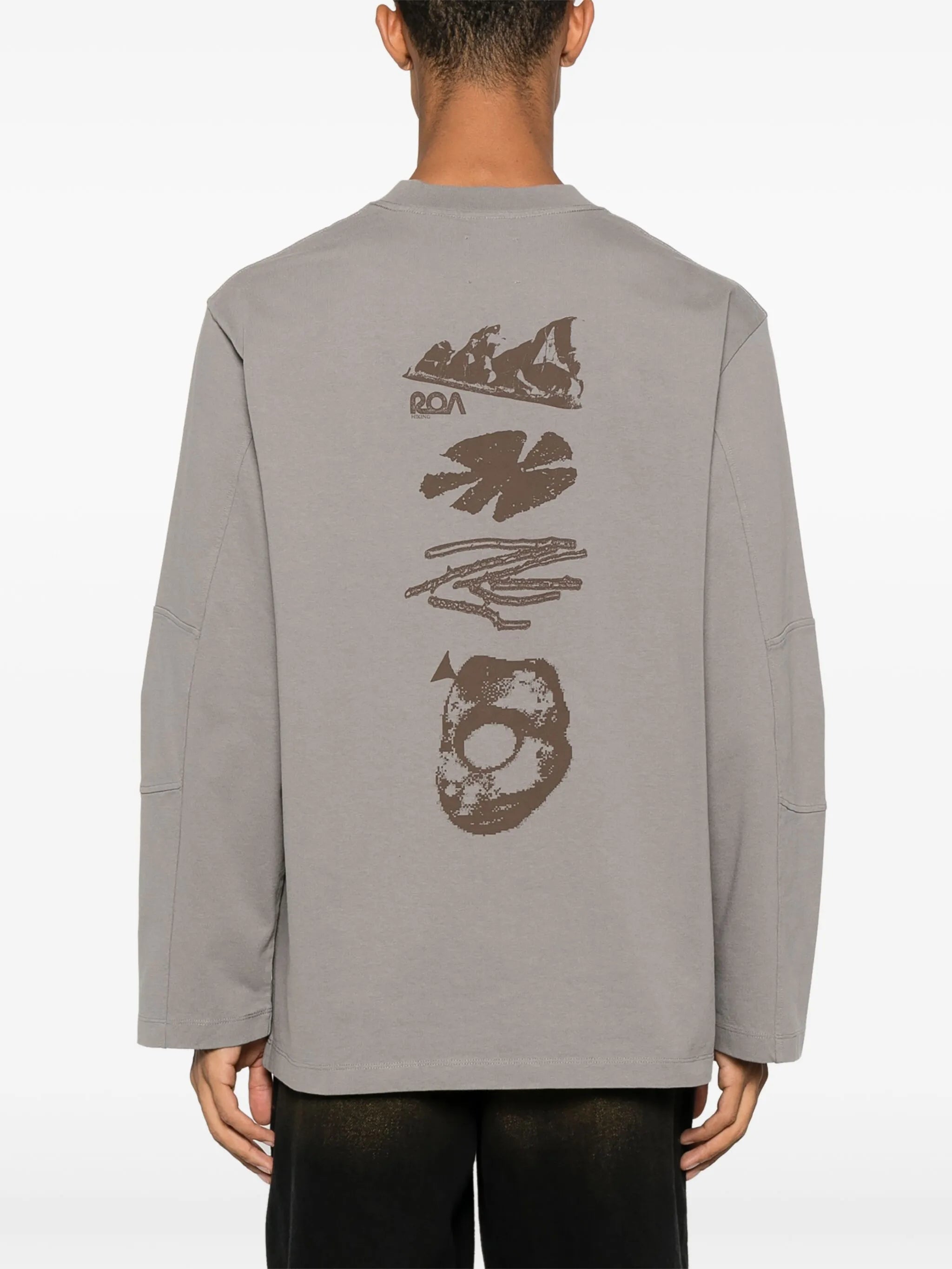 long-sleeve graphic-print T-shirt
