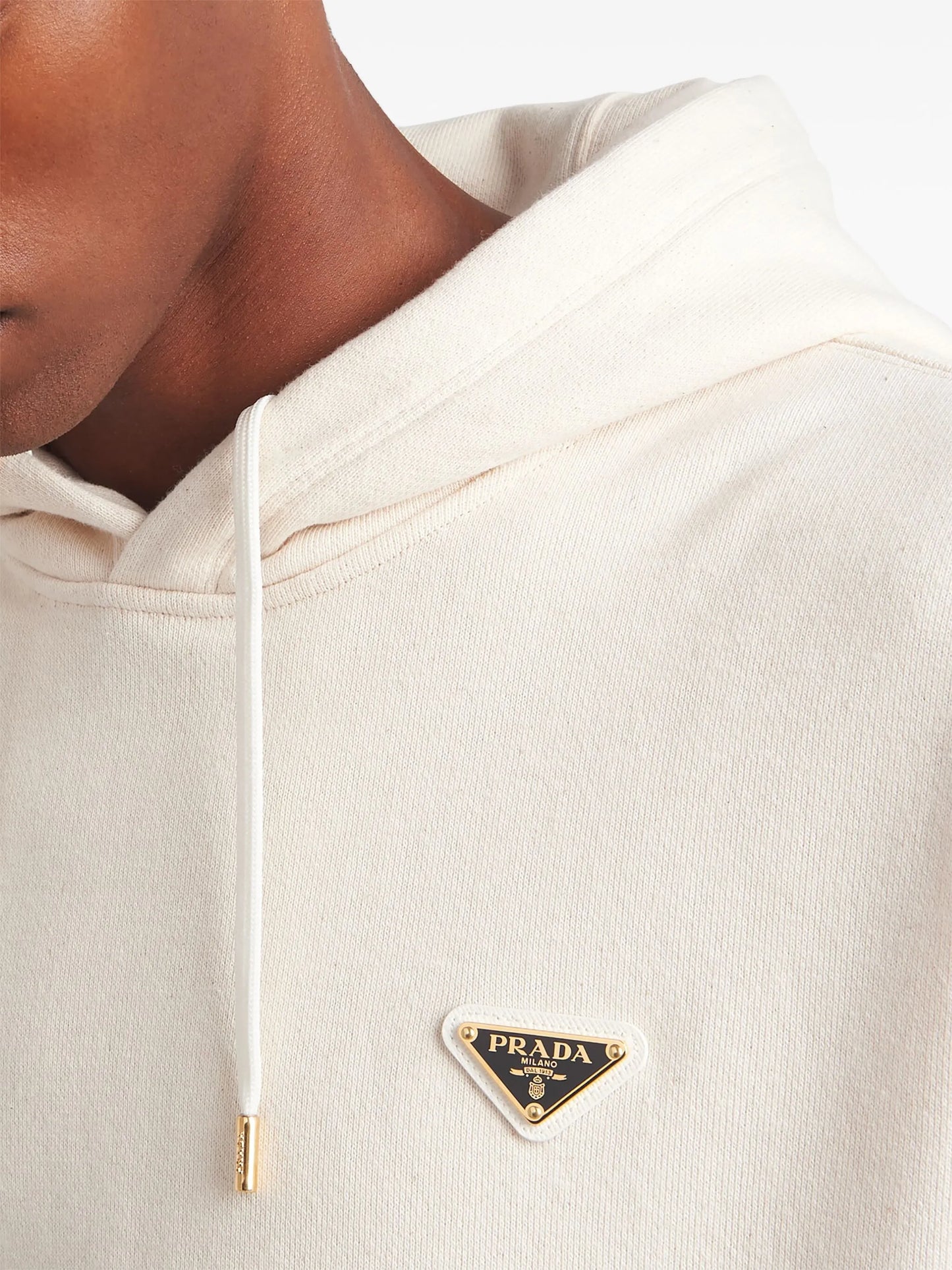 triangle-logo cotton hoodie