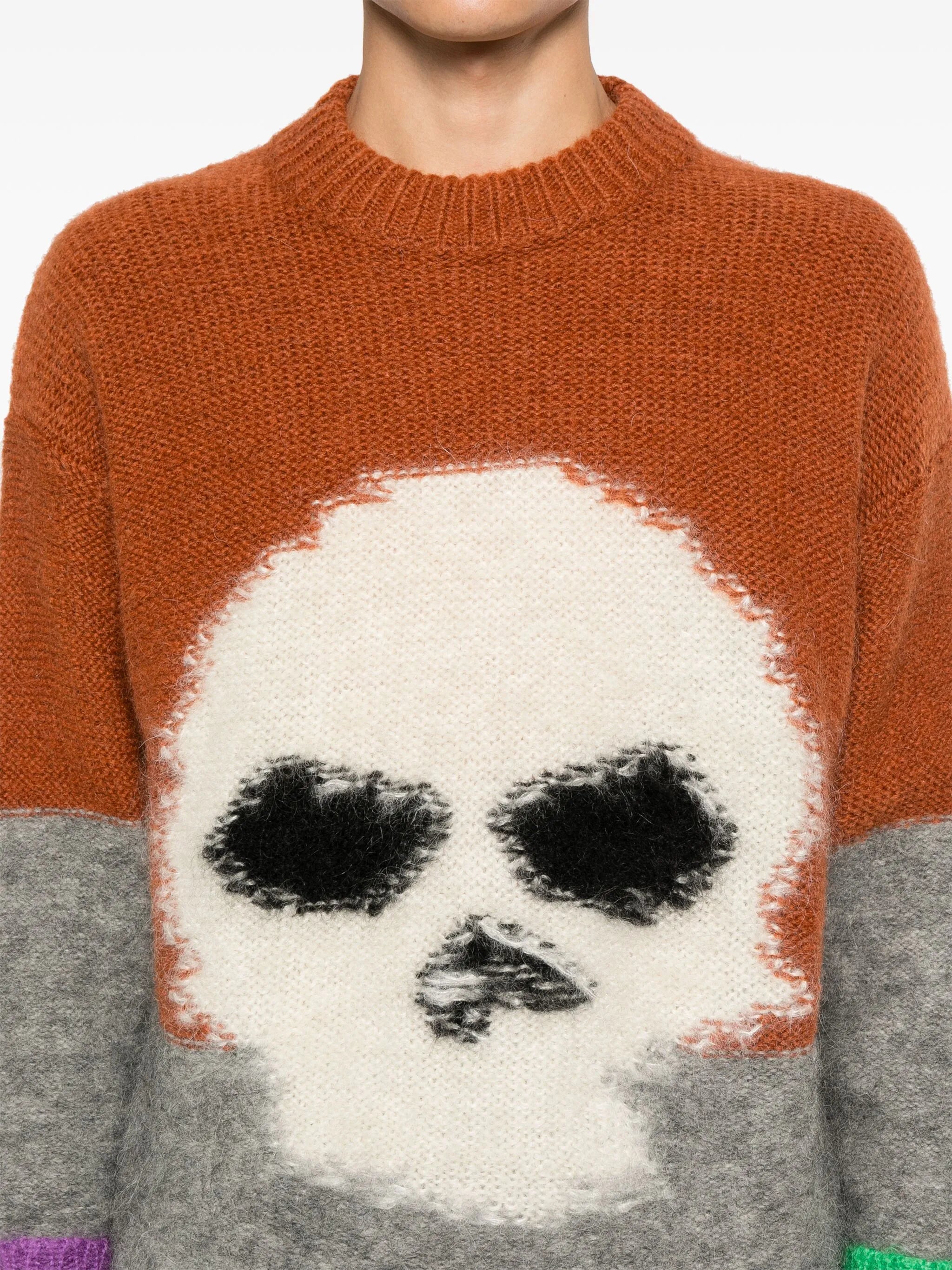 skull intarsia-knit sweater