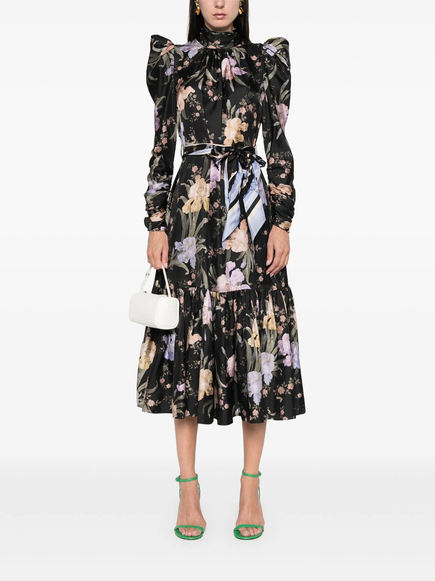 floral-print midi dress