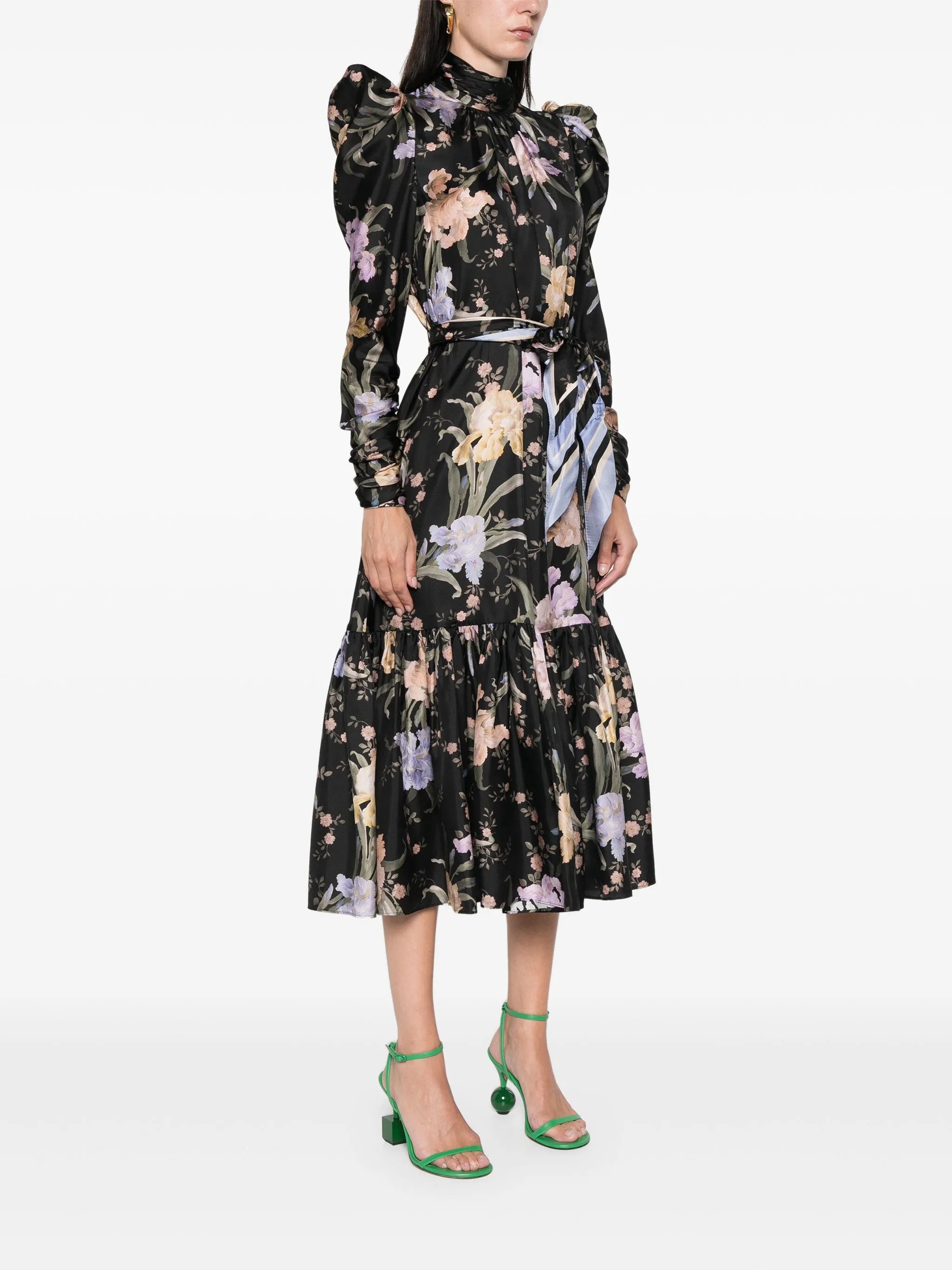 floral-print midi dress