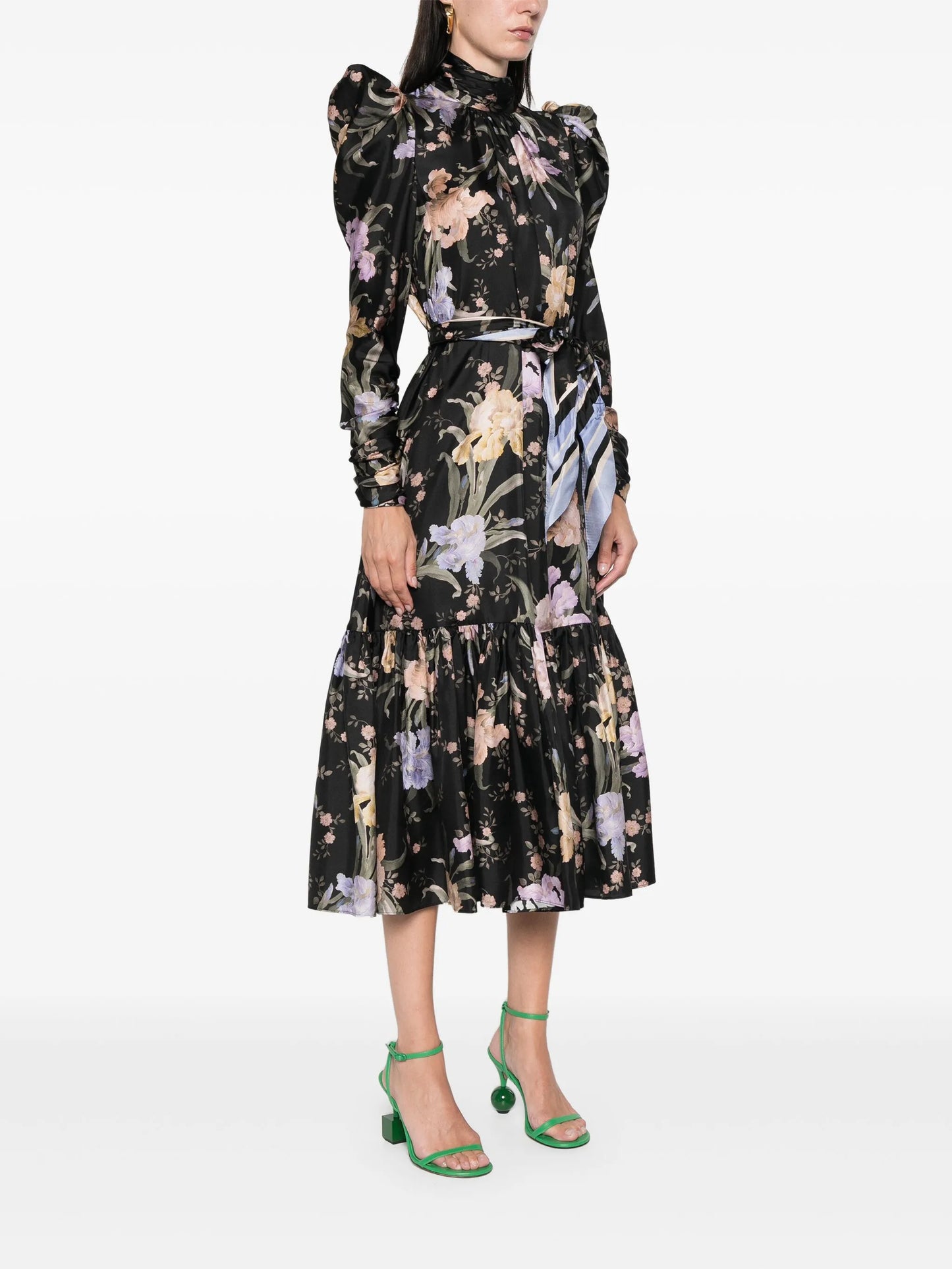 floral-print midi dress