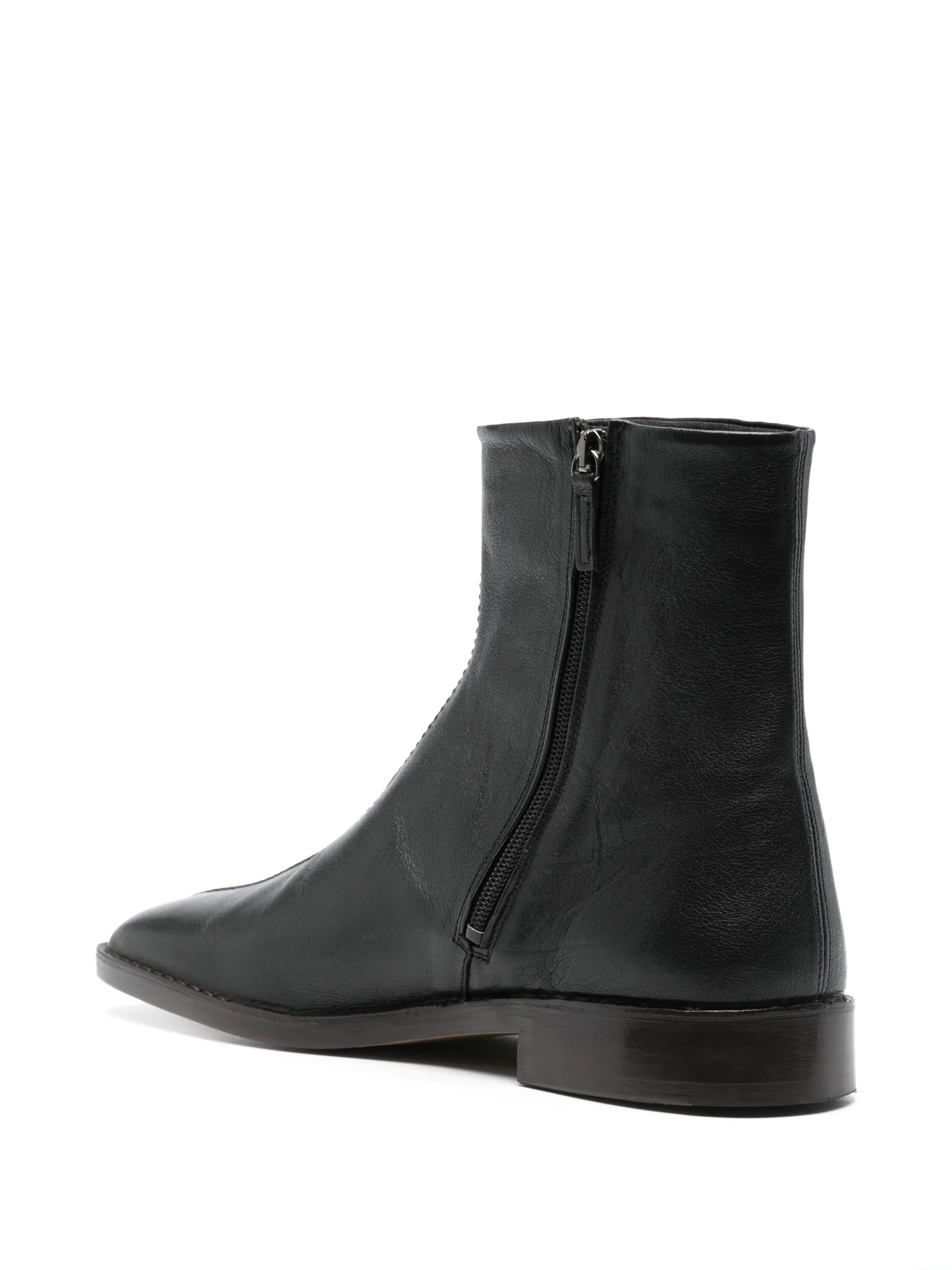 piped zip boots