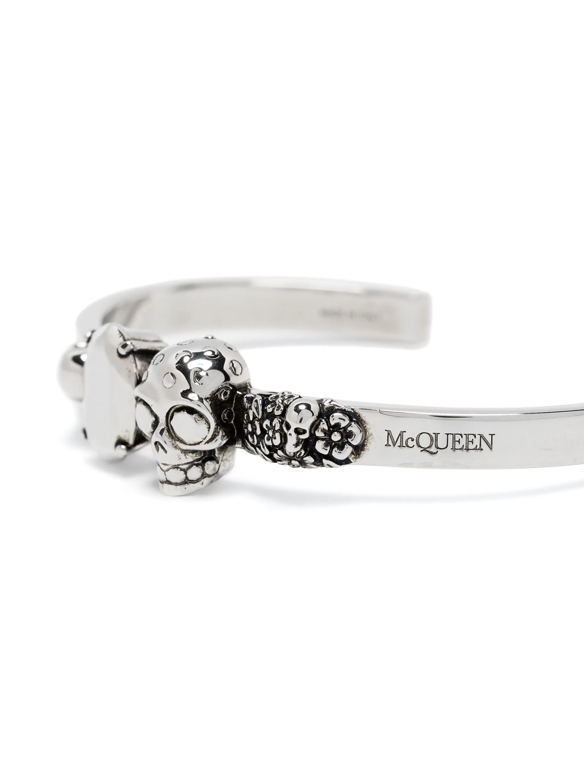 skull-charm open-cuff bracelet