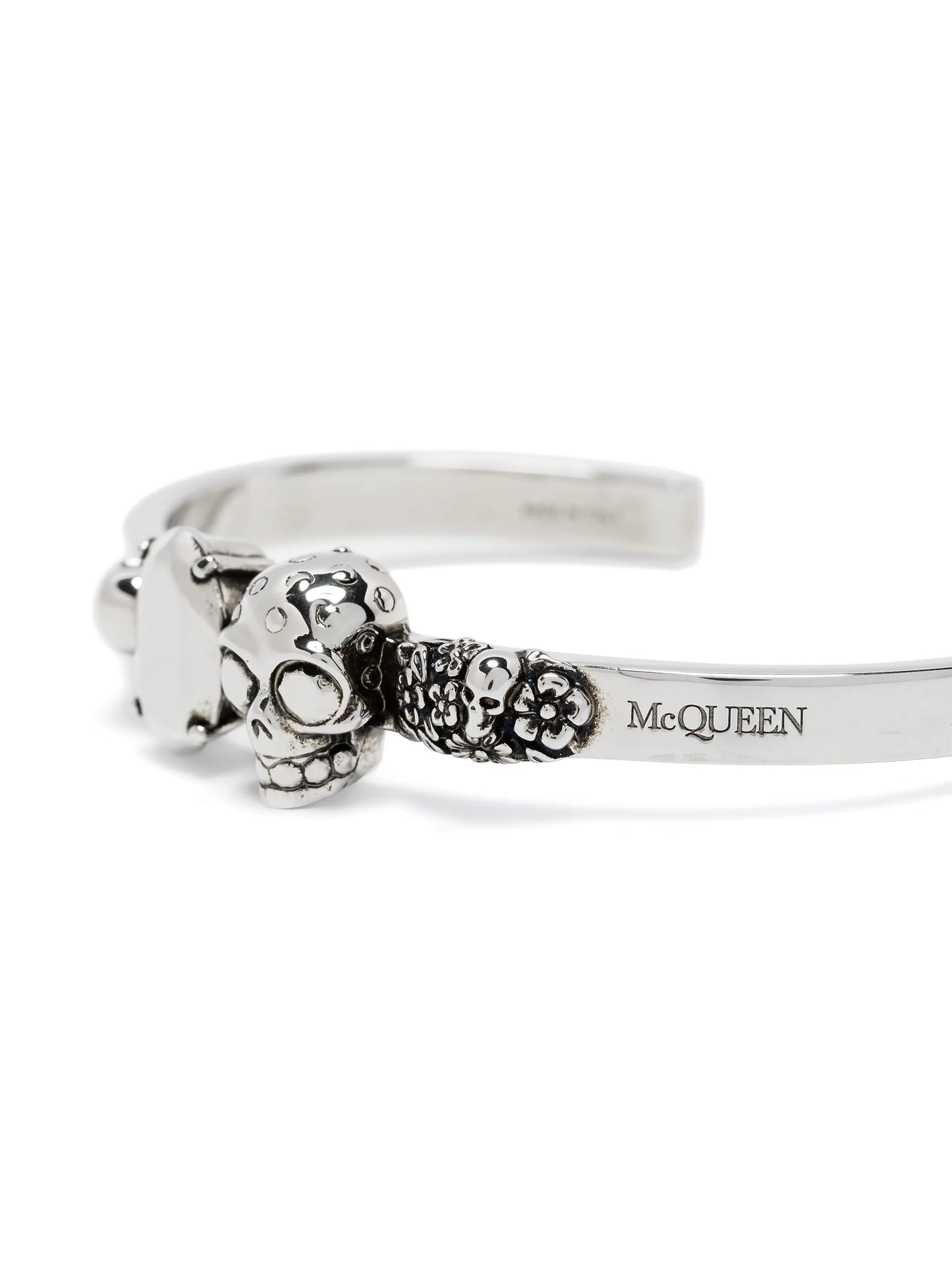 skull-charm open-cuff bracelet
