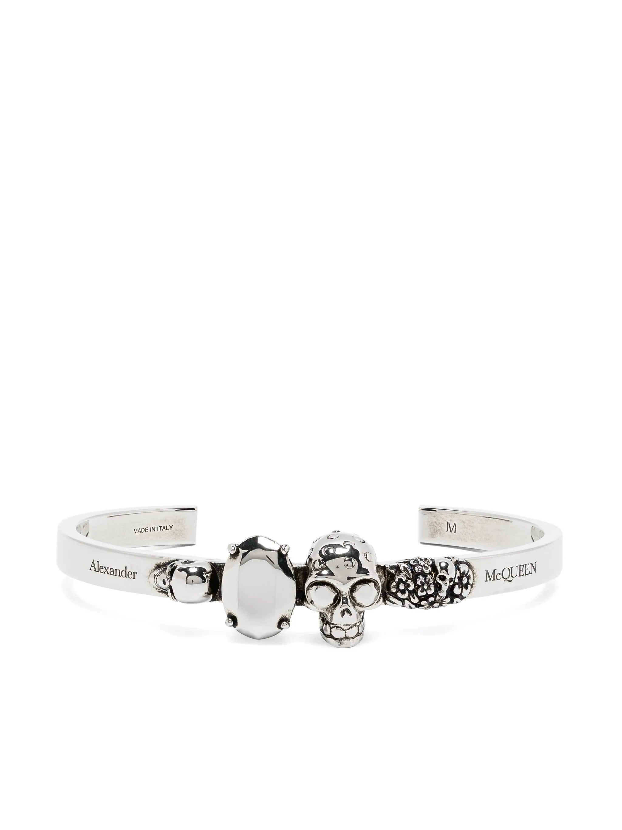 skull-charm open-cuff bracelet
