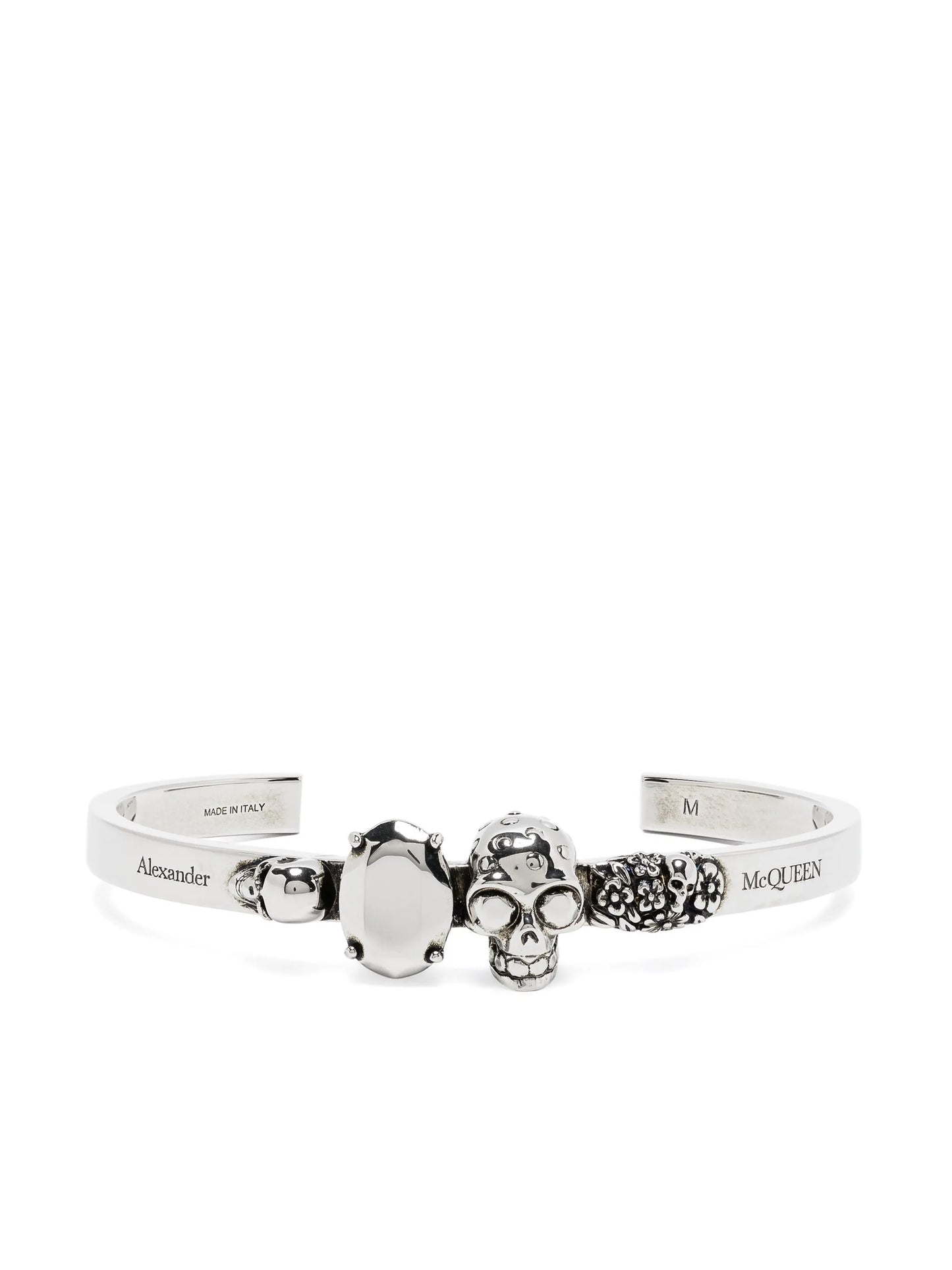 skull-charm open-cuff bracelet