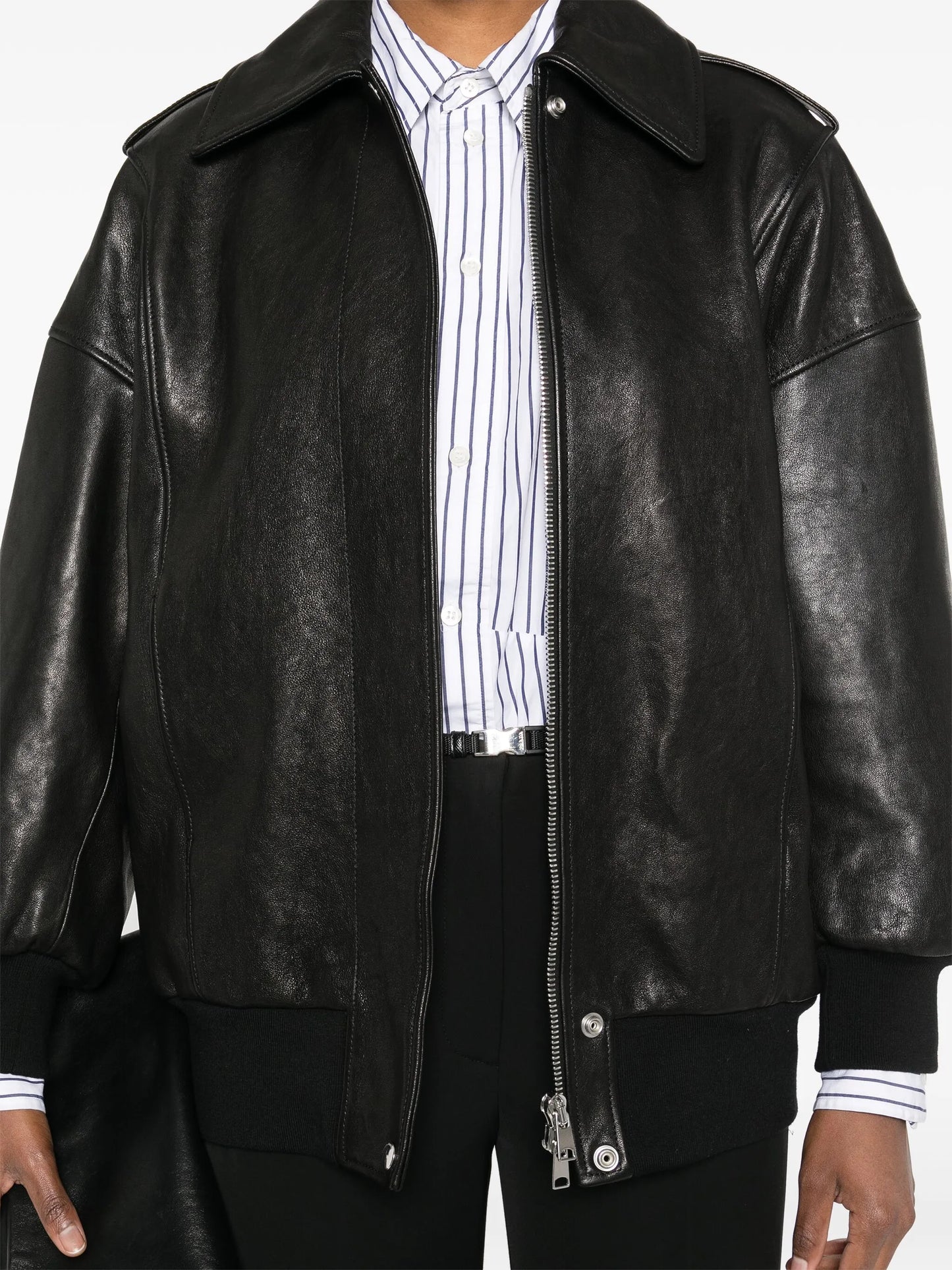 leather bomber jacket