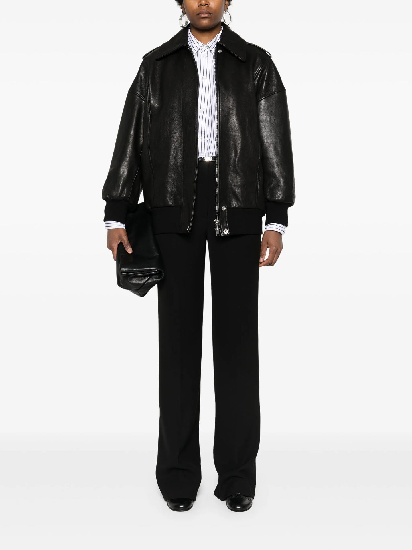 leather bomber jacket