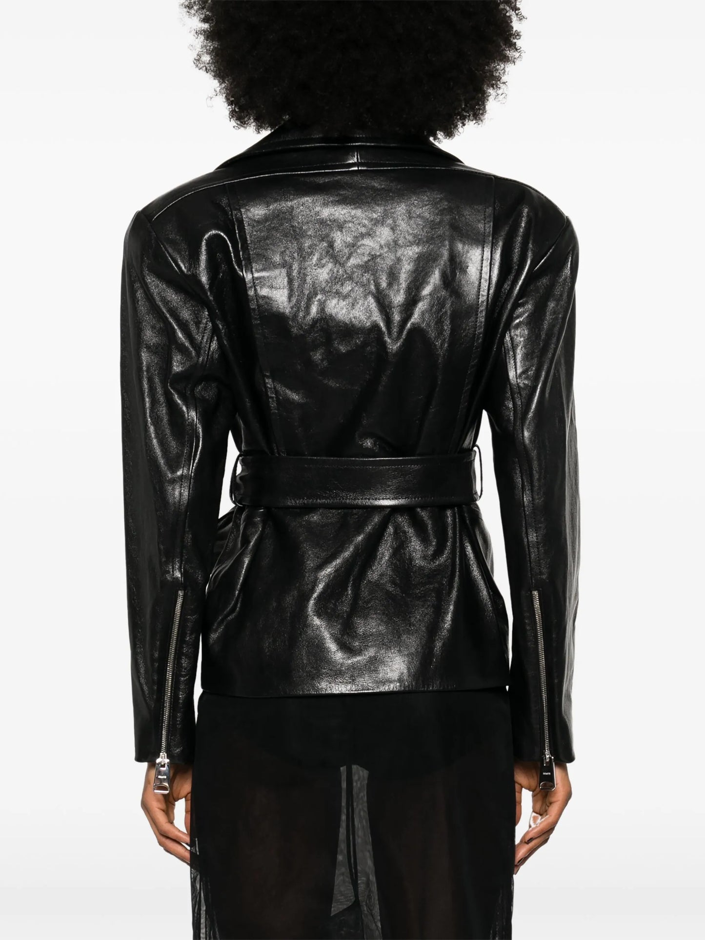 Fabbie belted leather jacket