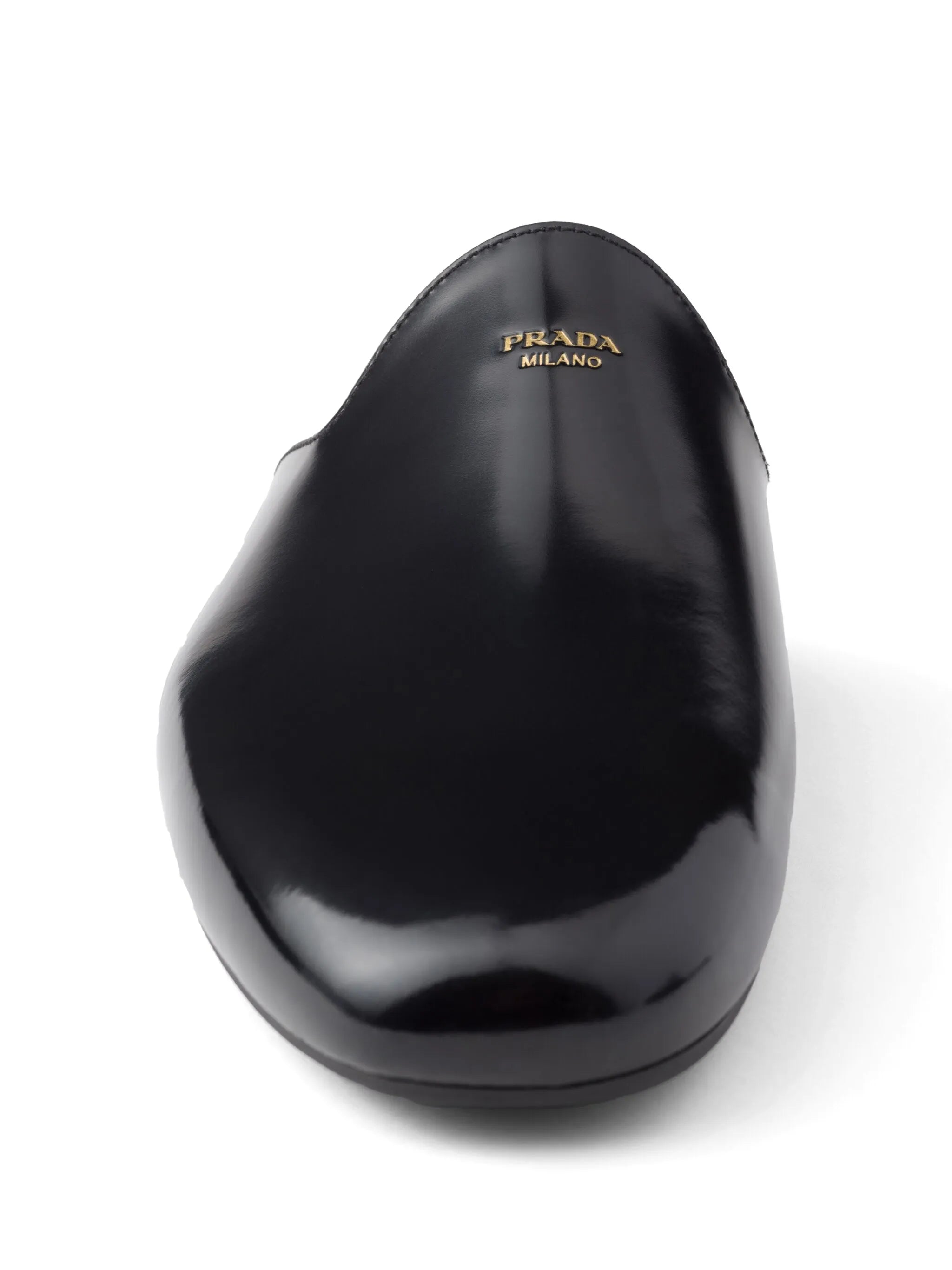 logo-embossed brushed leather slippers