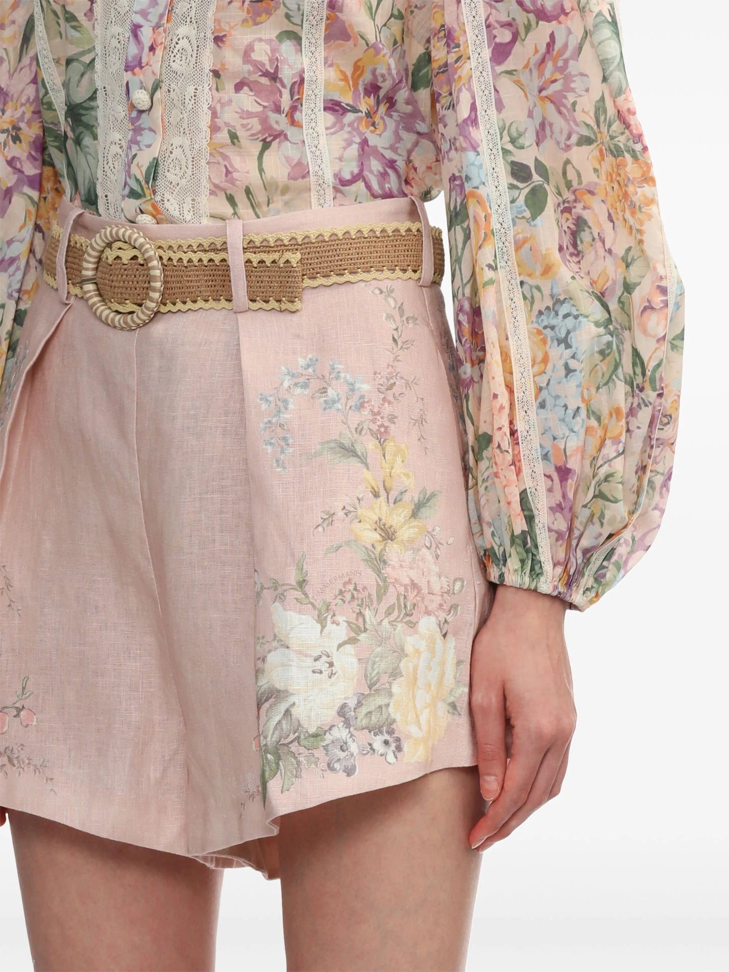 Waverly floral-print linen shorts