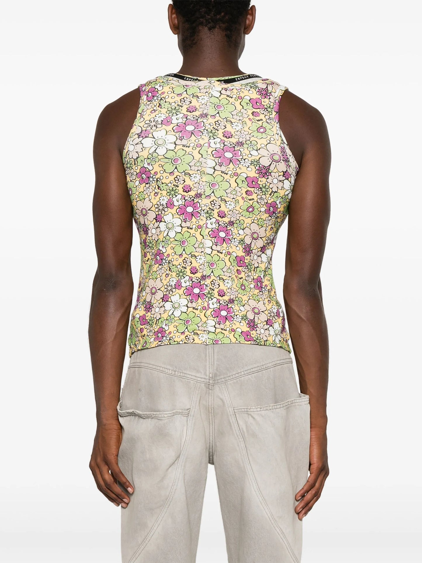 layered floral-print tank top