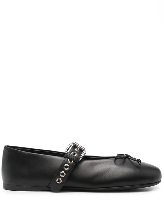 leather ballerina shoes