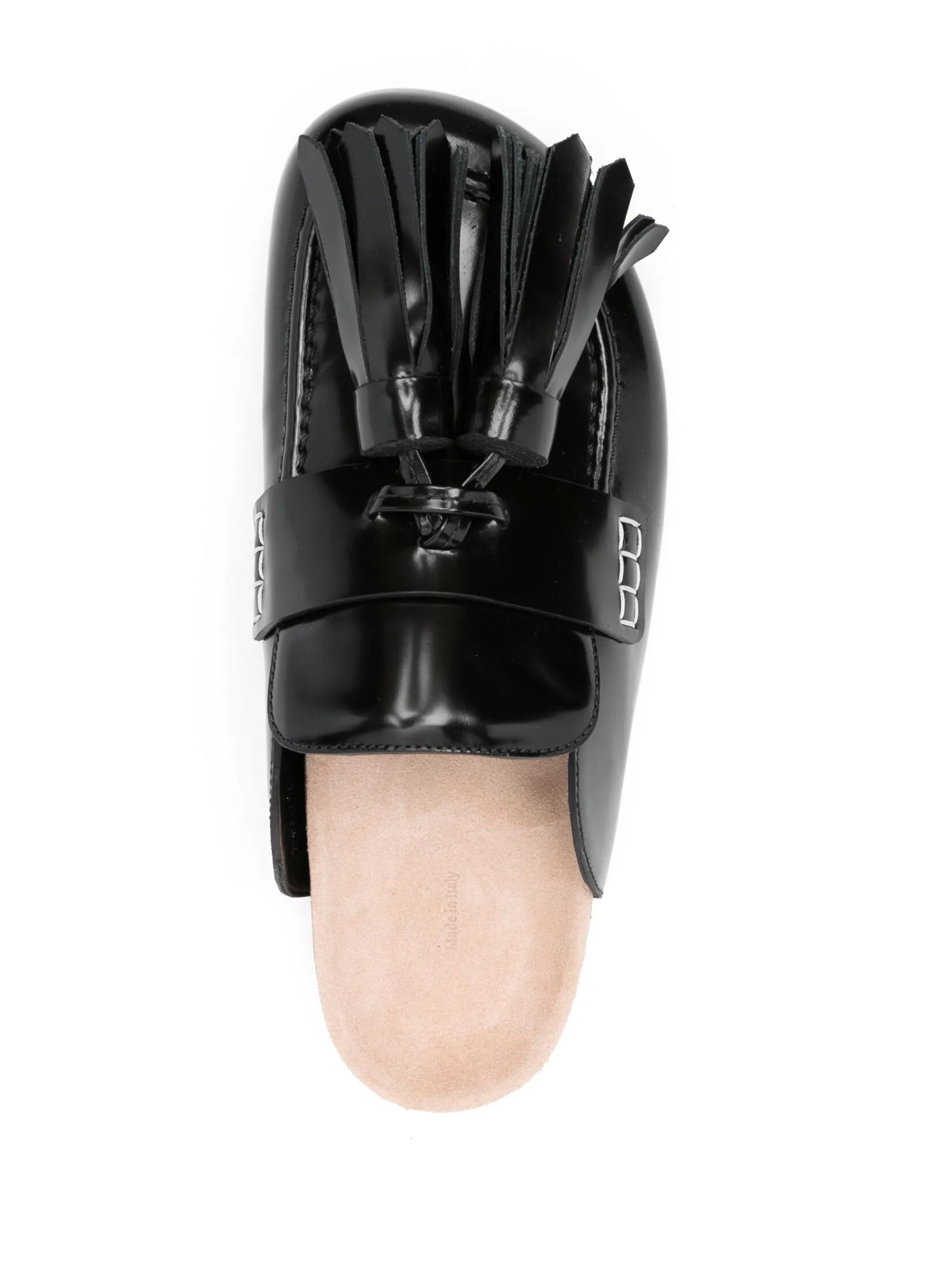 tassel-detail leather mules