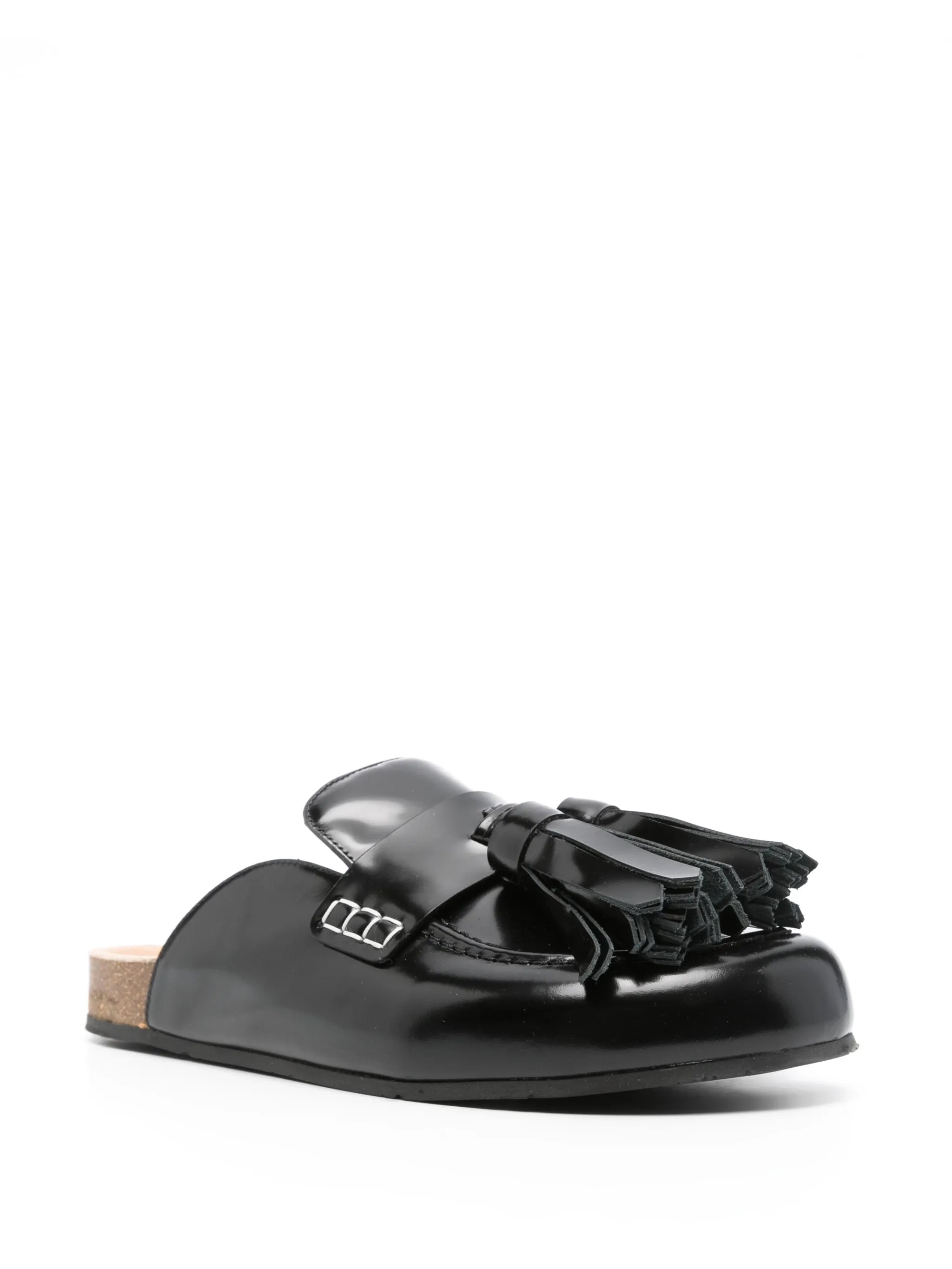 tassel-detail leather mules