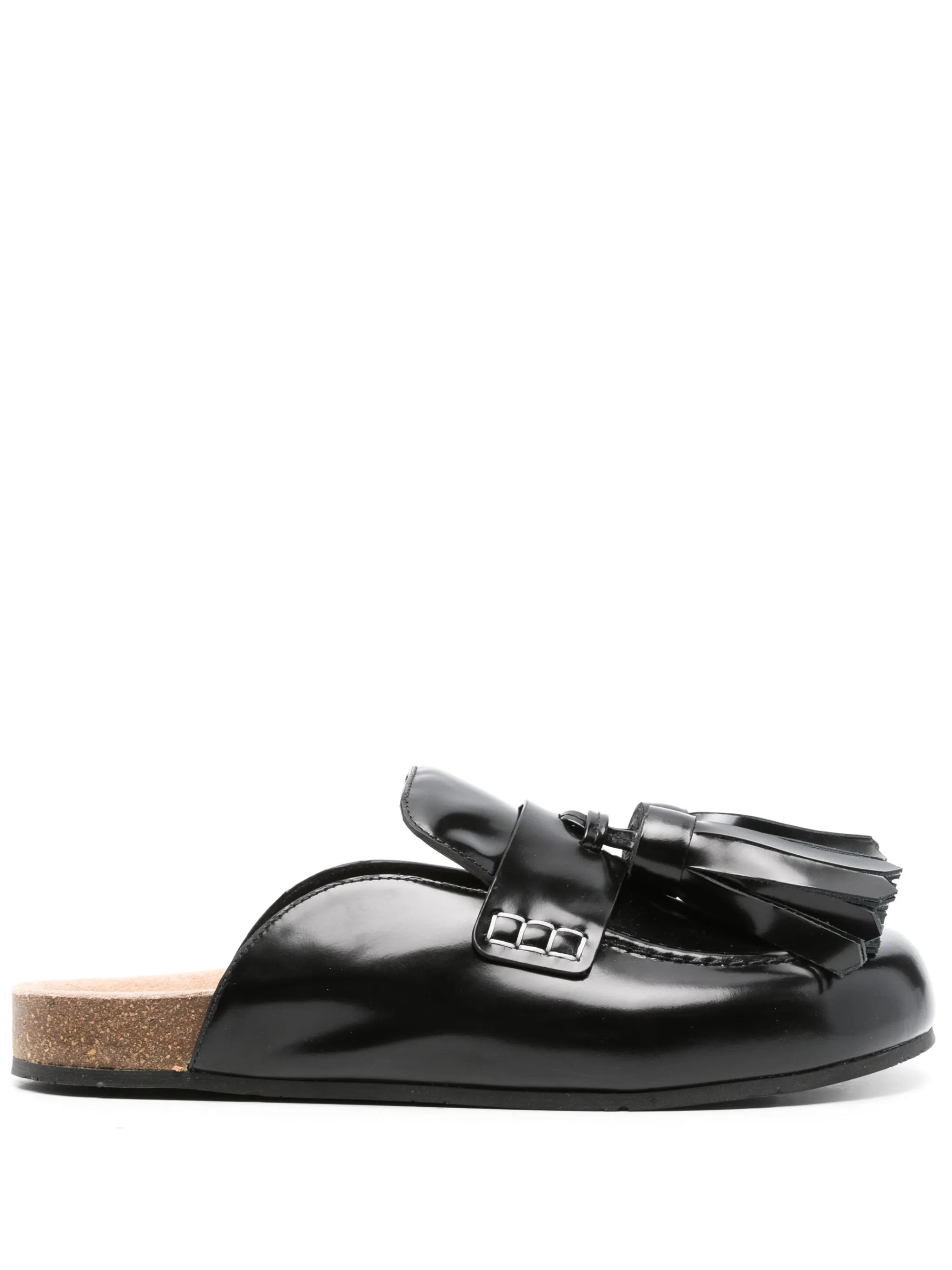 tassel-detail leather mules