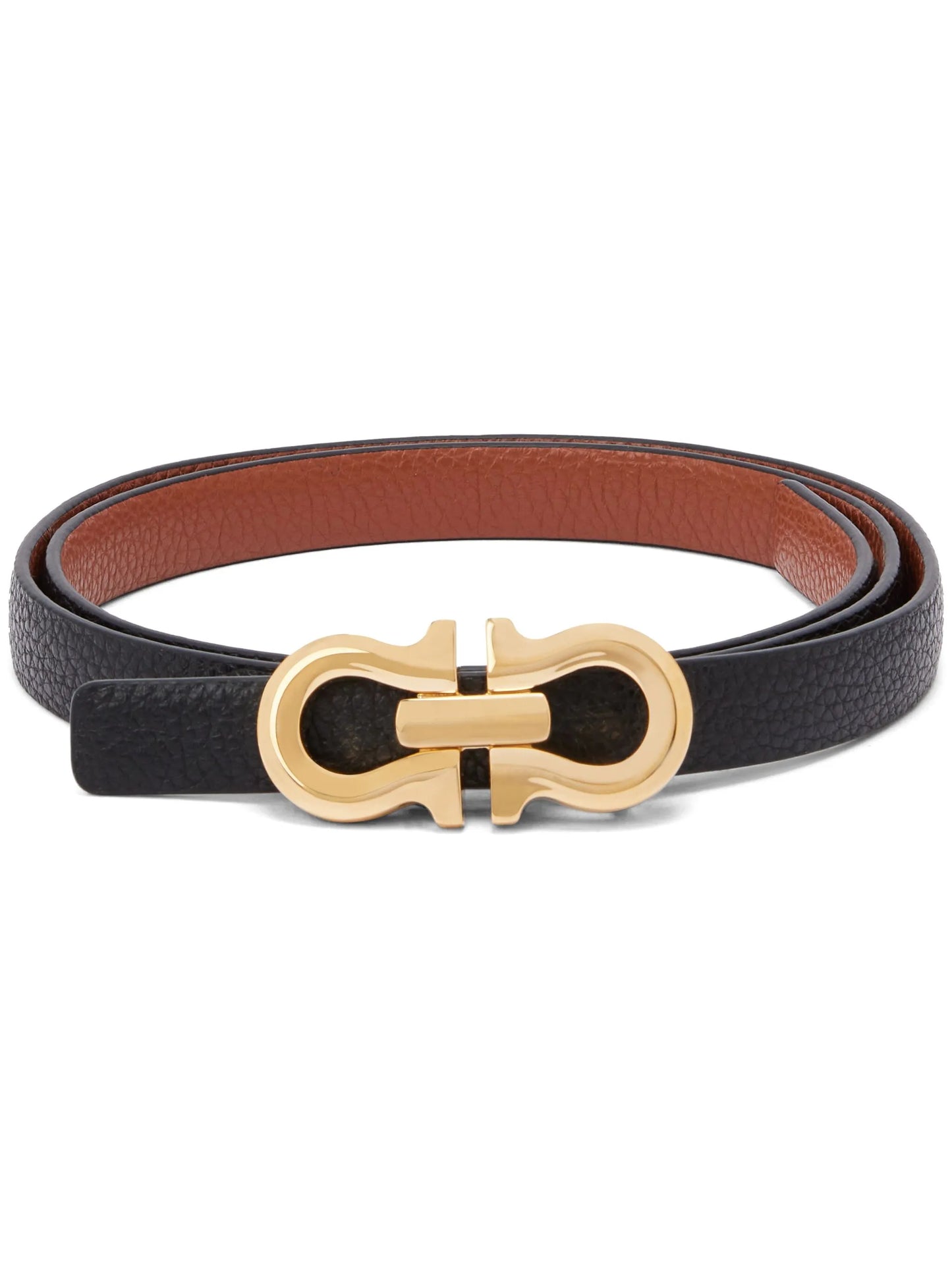 Gancini leather belt
